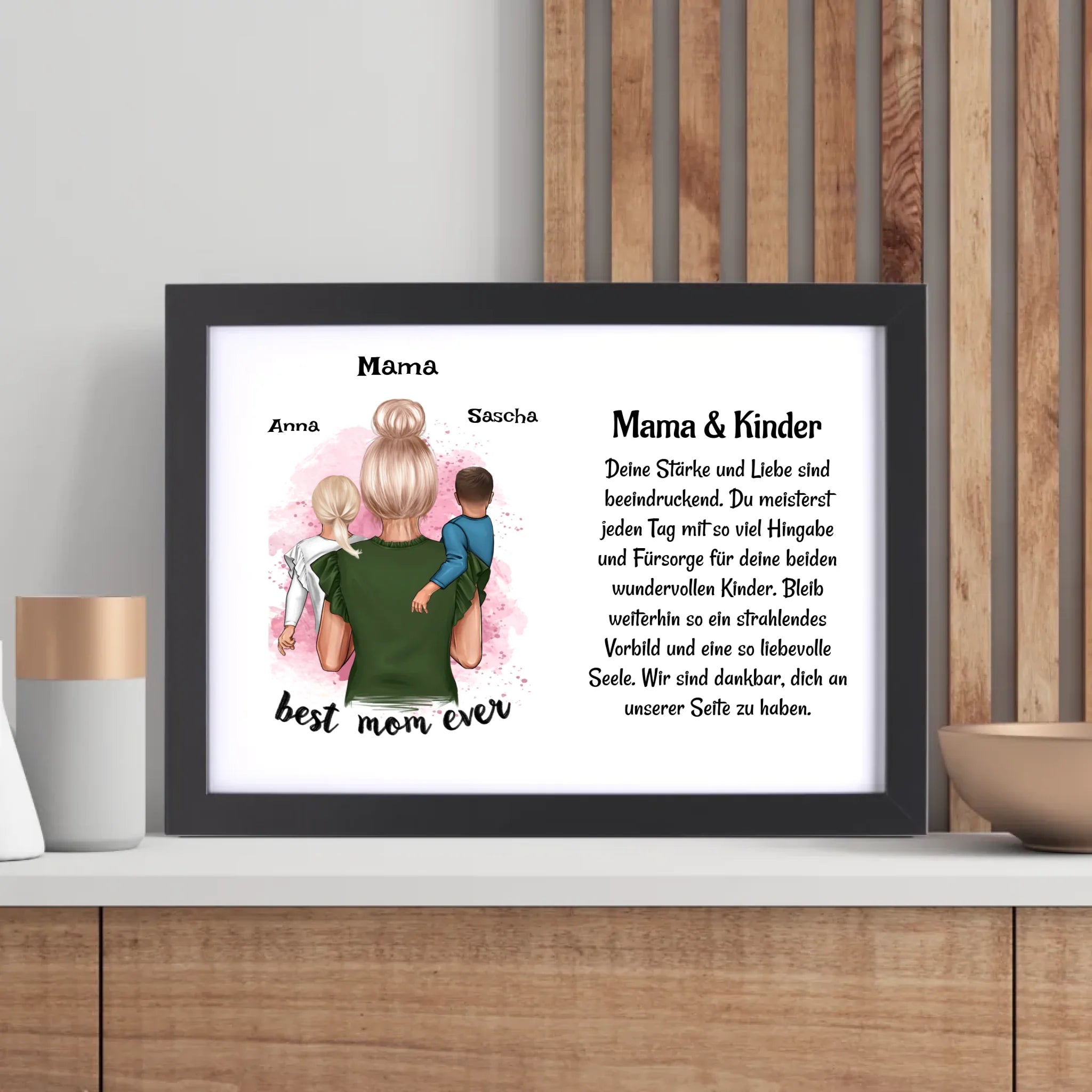 Mutter Kinder Poster Bild Karte Geschenk personalisiert - Cantty