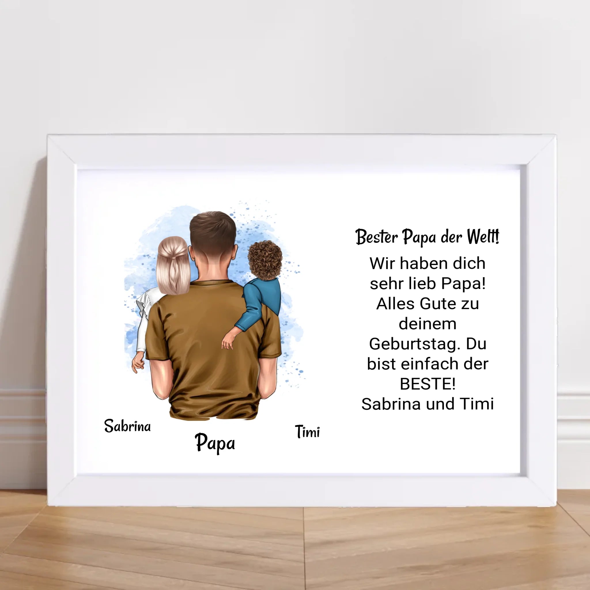 Papa Kinder Poster Bild Karte Geschenk personalisiert - Cantty