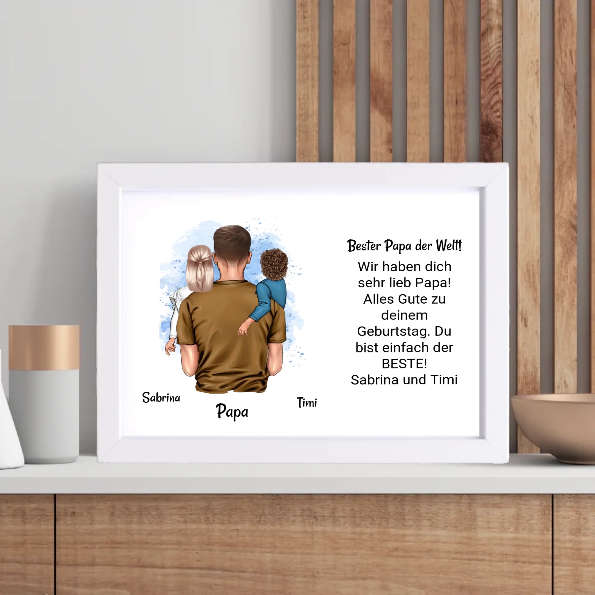 Papa Kinder Poster Bild Karte Geschenk personalisiert - Cantty