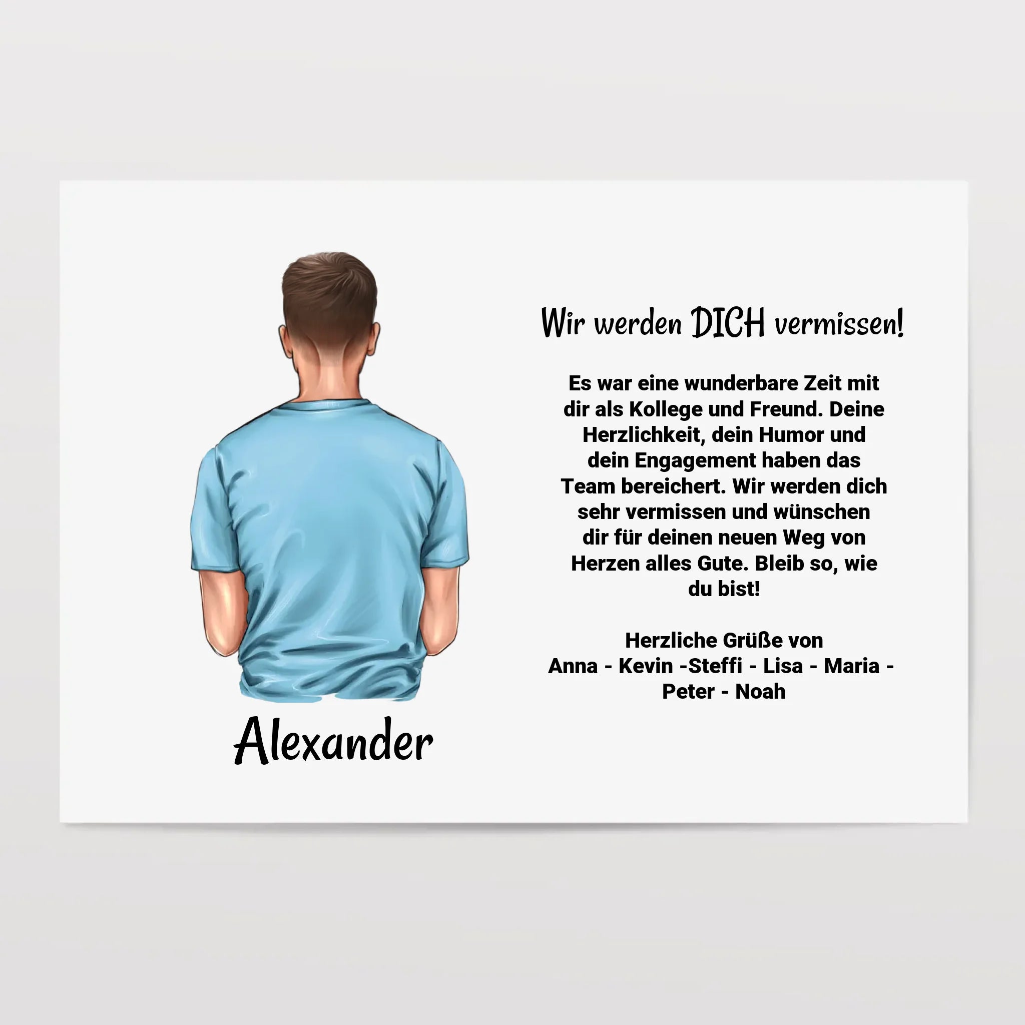 Kollege Mann Abschied Geschenk Poster Bild Karte personalisiert - Cantty