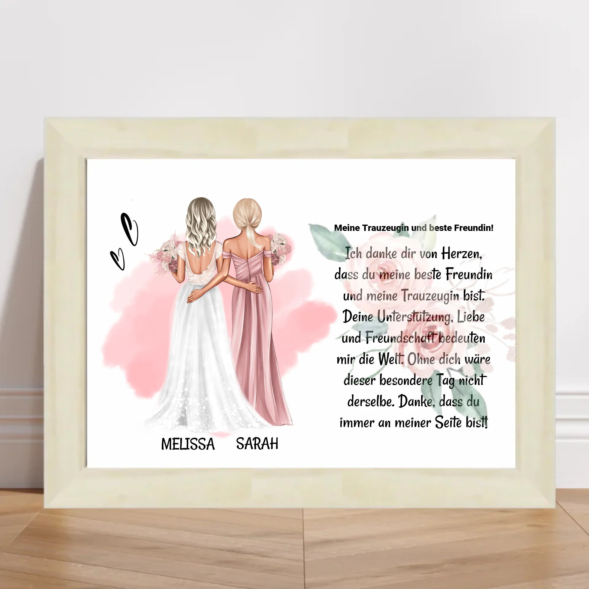 Trauzeugin Danke Poster Karte Bild Geschenk personalisiert von Braut - Cantty