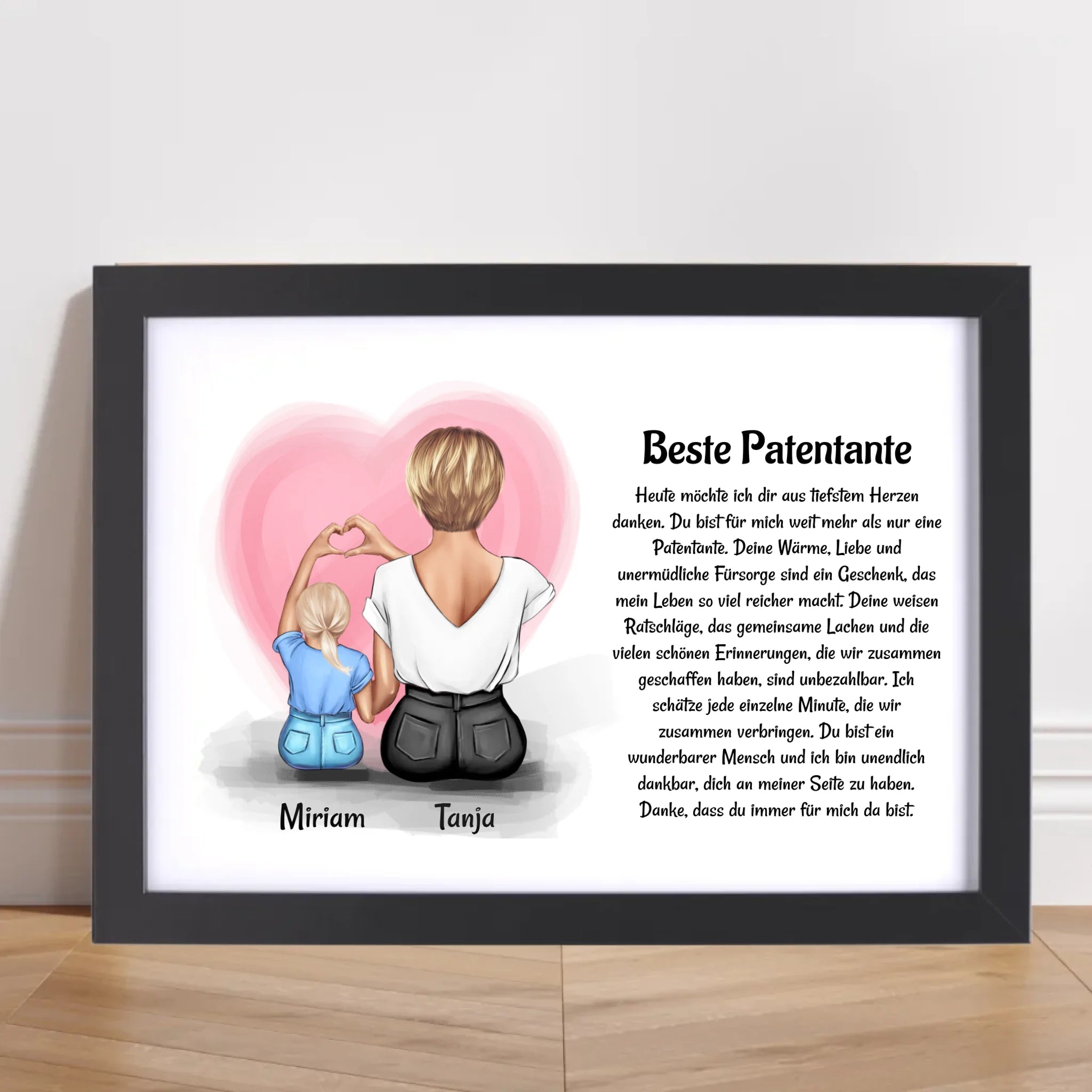 Patentante Patenkind Mädchen Poster Bild Karte Geschenk - Cantty