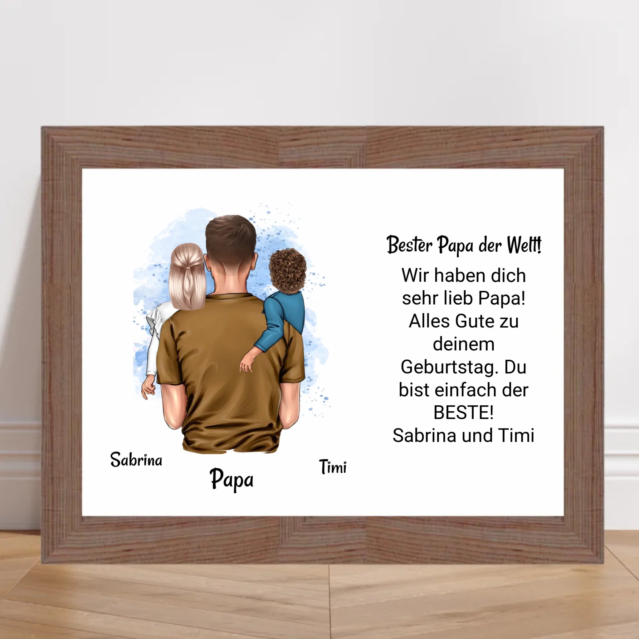 Papa Kinder Poster Bild Karte Geschenk personalisiert - Cantty