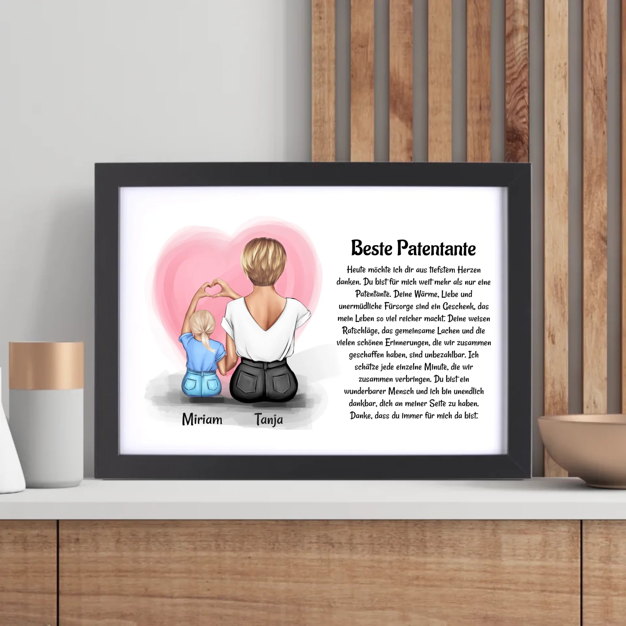 Patentante Patenkind Mädchen Poster Bild Karte Geschenk - Cantty