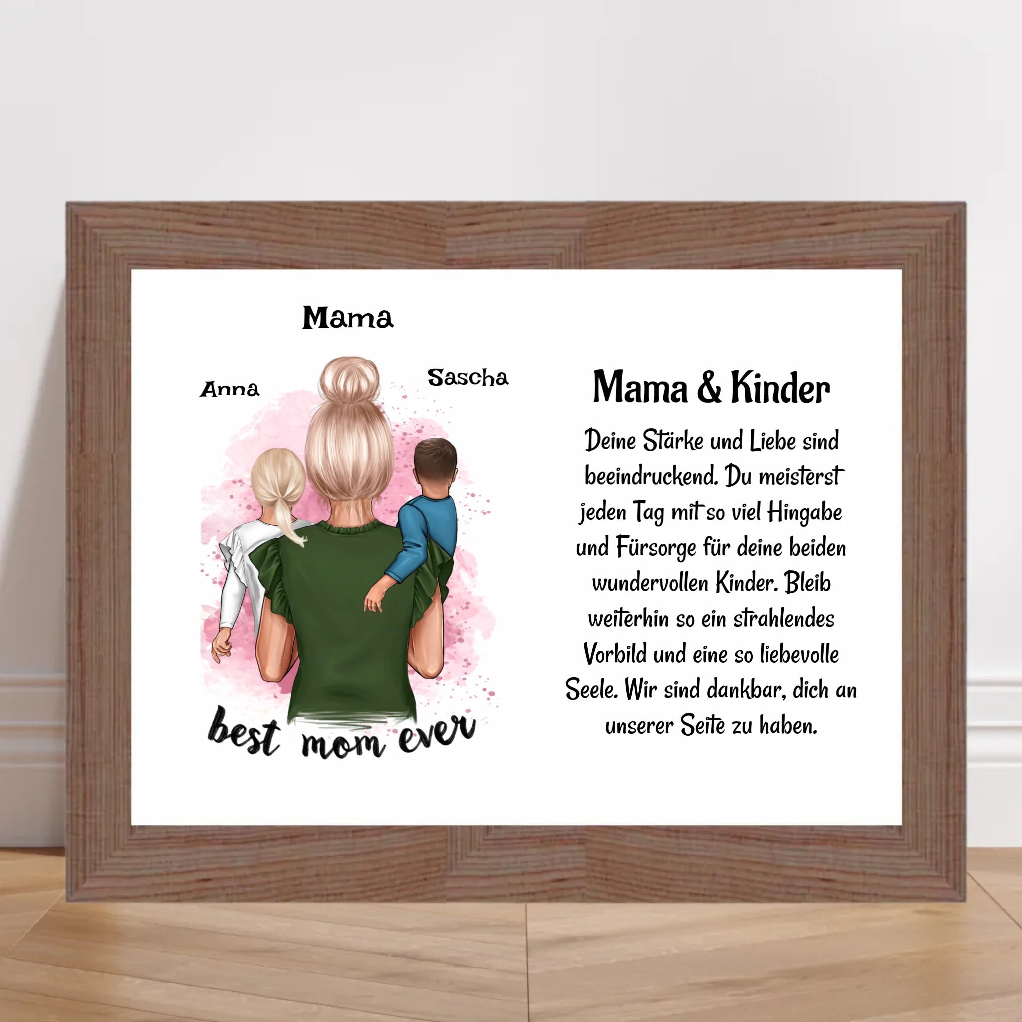 Mutter Kinder Poster Bild Karte Geschenk personalisiert - Cantty