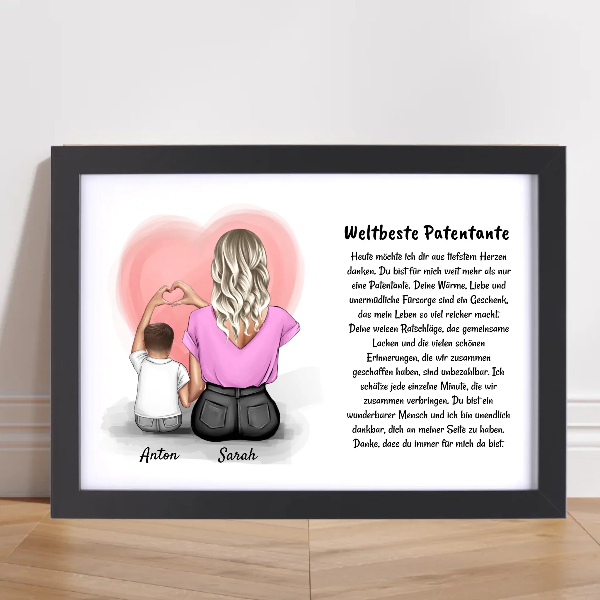 Patentante Kind Junge Poster Bild Karte Geschenk personalisiert - Cantty