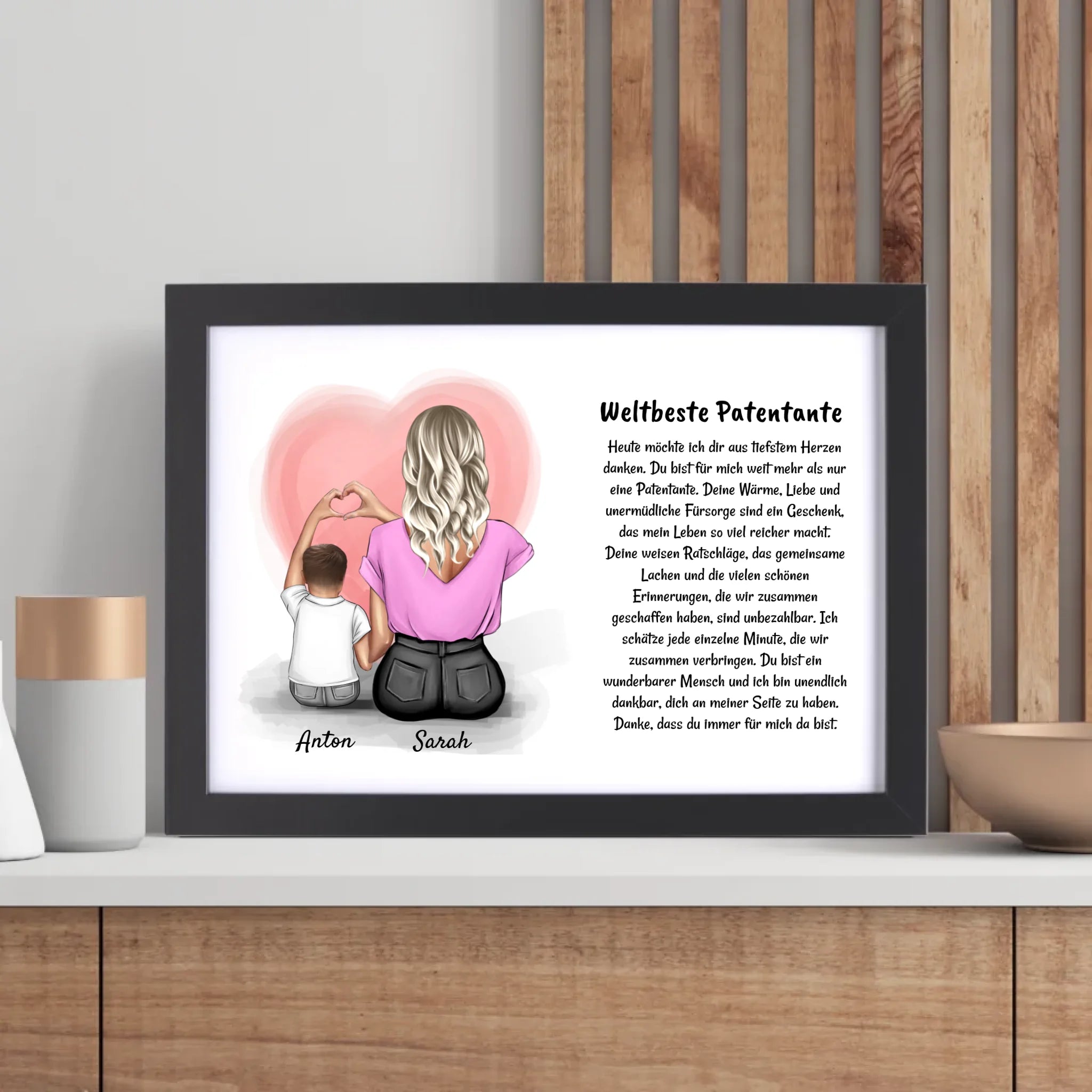 Patentante Kind Junge Poster Bild Karte Geschenk personalisiert - Cantty