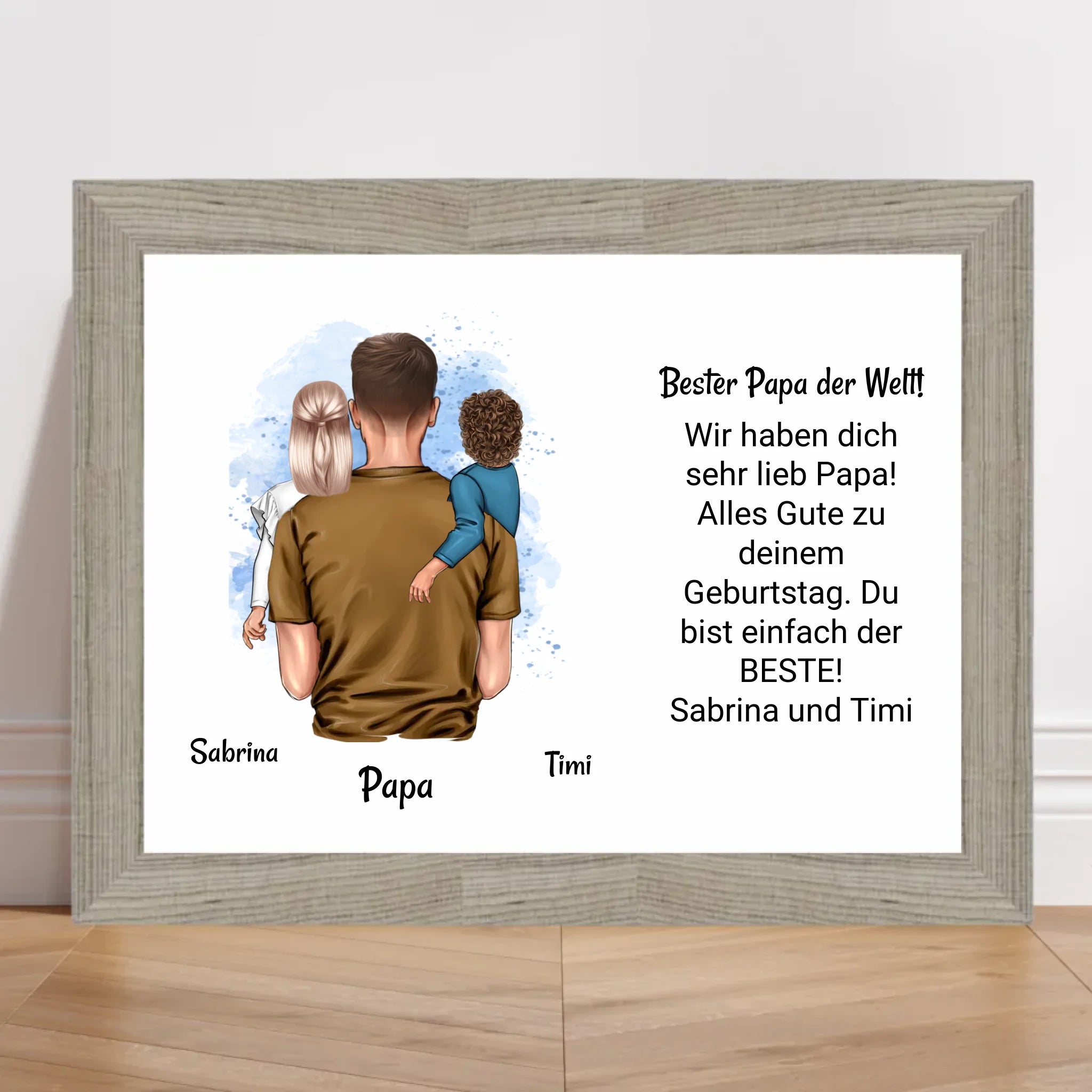 Papa Kinder Poster Bild Karte Geschenk personalisiert - Cantty