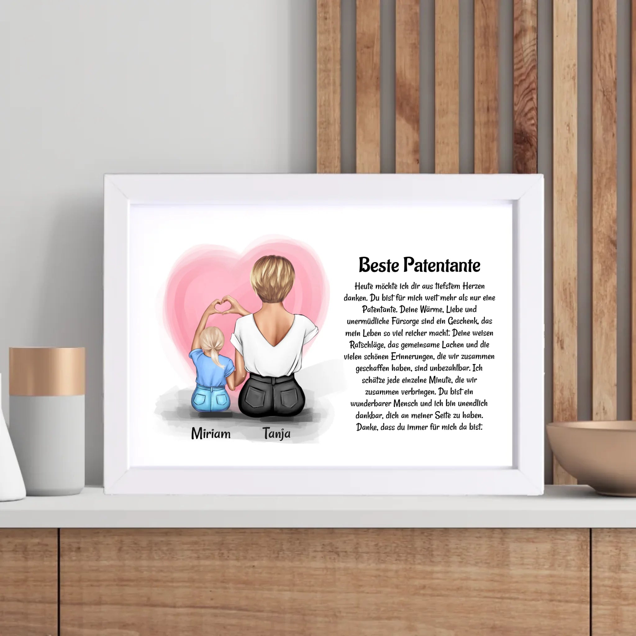 Patentante Patenkind Mädchen Poster Bild Karte Geschenk - Cantty