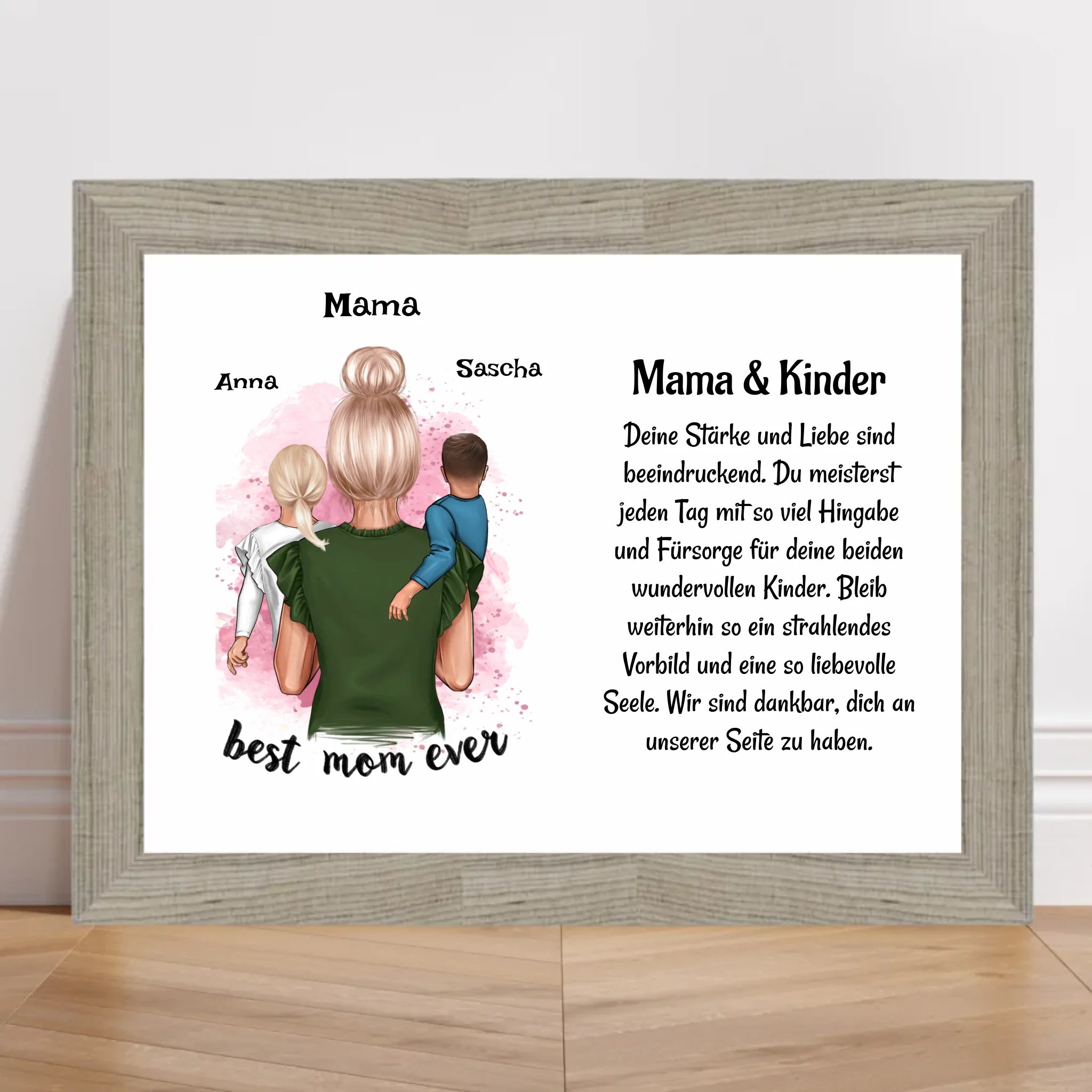 Mutter Kinder Poster Bild Karte Geschenk personalisiert - Cantty