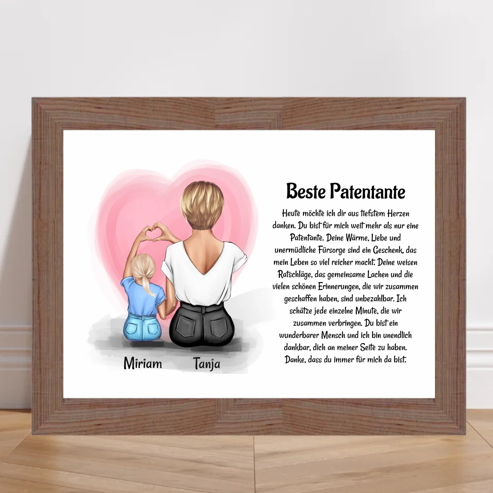 Patentante Patenkind Mädchen Poster Bild Karte Geschenk - Cantty