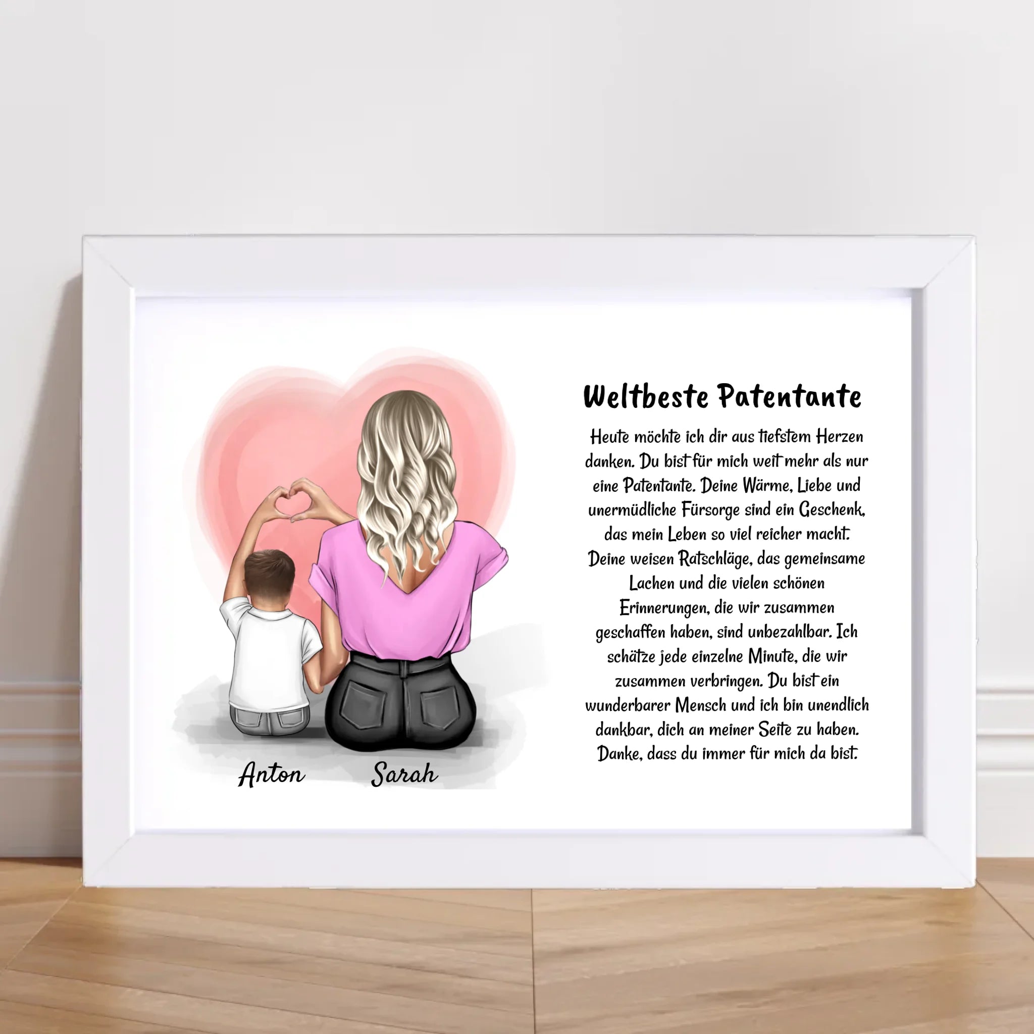 Patentante Kind Junge Poster Bild Karte Geschenk personalisiert - Cantty