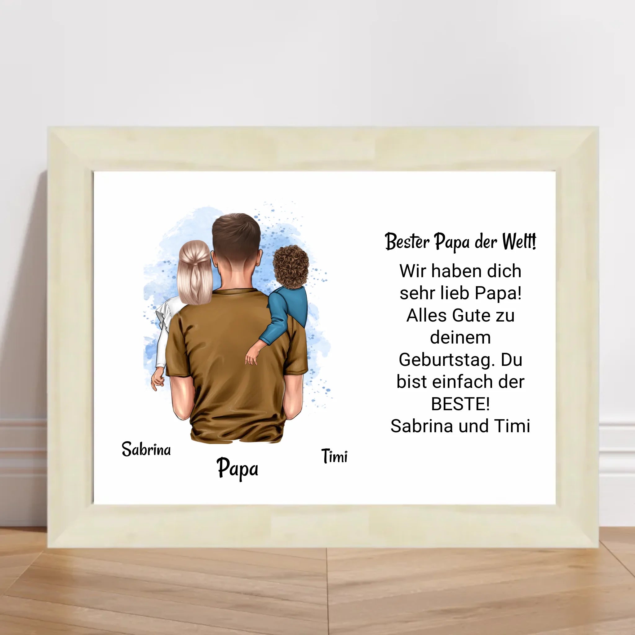Papa Kinder Poster Bild Karte Geschenk personalisiert - Cantty