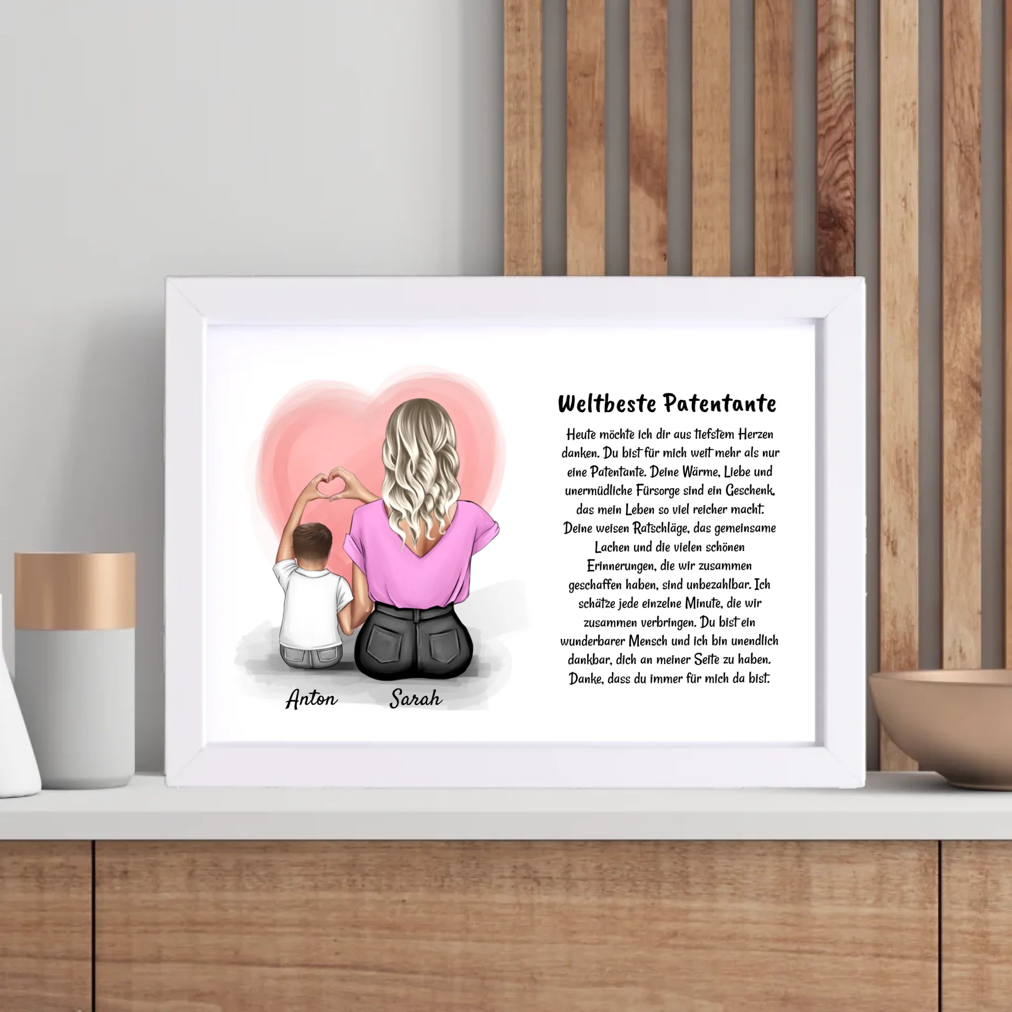 Patentante Kind Junge Poster Bild Karte Geschenk personalisiert - Cantty