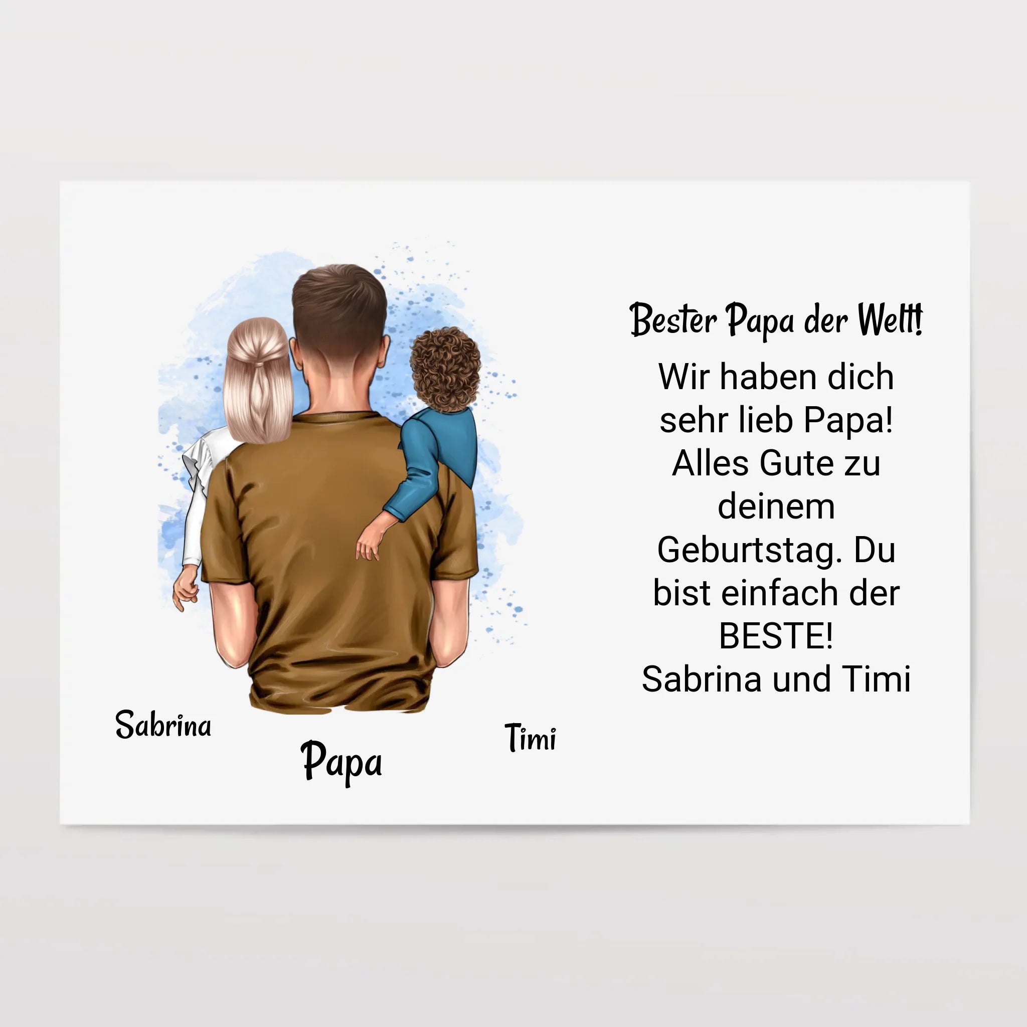 Papa Kinder Poster Bild Karte Geschenk personalisiert - Cantty