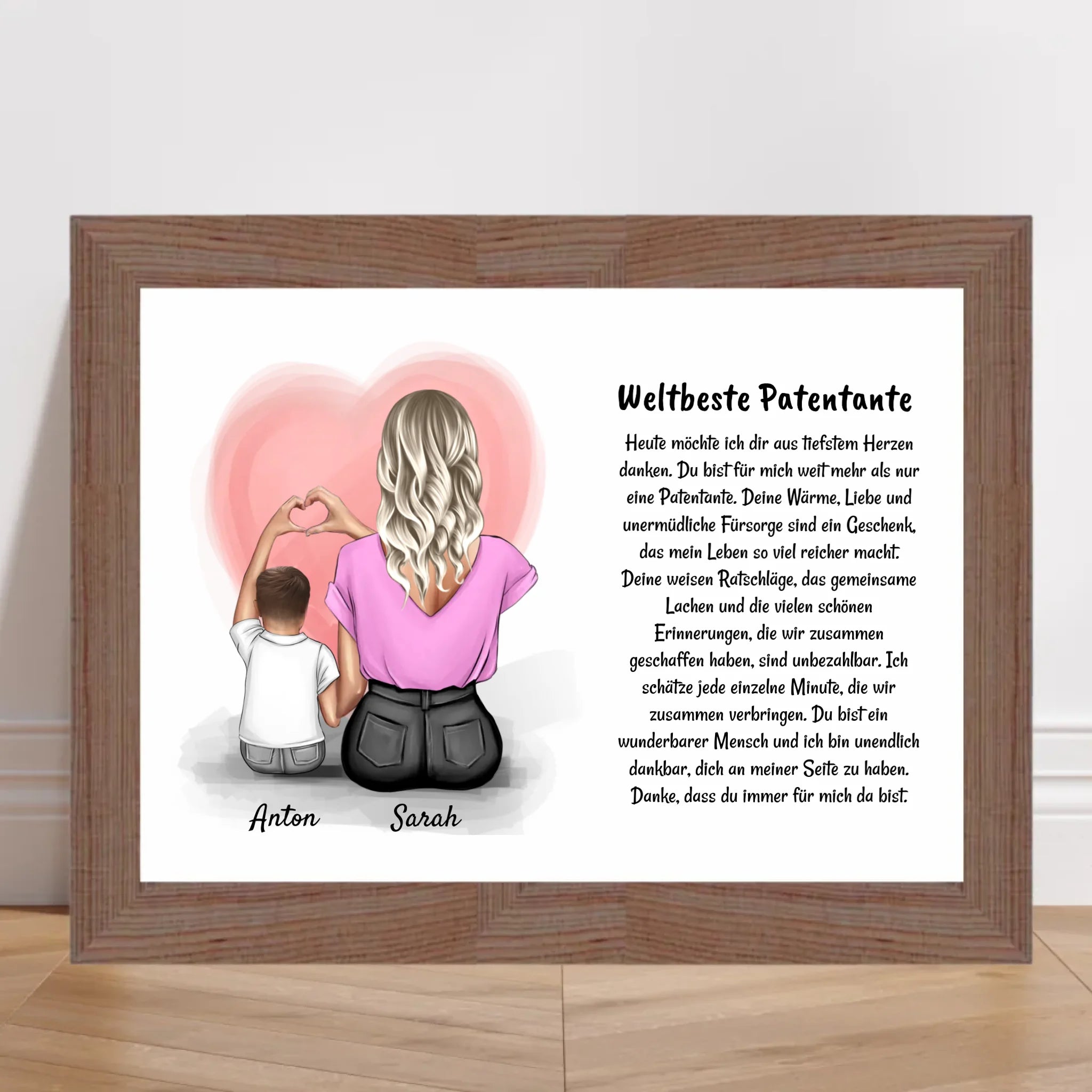 Patentante Kind Junge Poster Bild Karte Geschenk personalisiert - Cantty