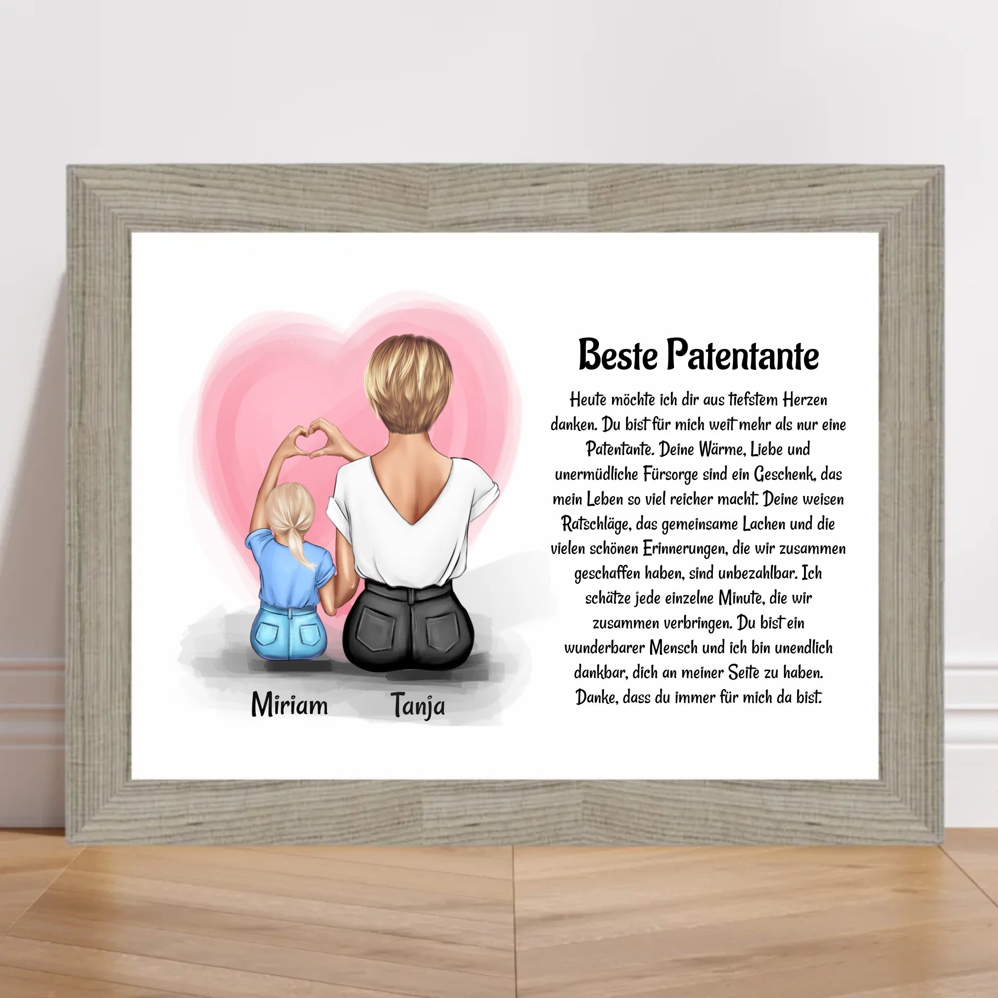 Patentante Patenkind Mädchen Poster Bild Karte Geschenk - Cantty