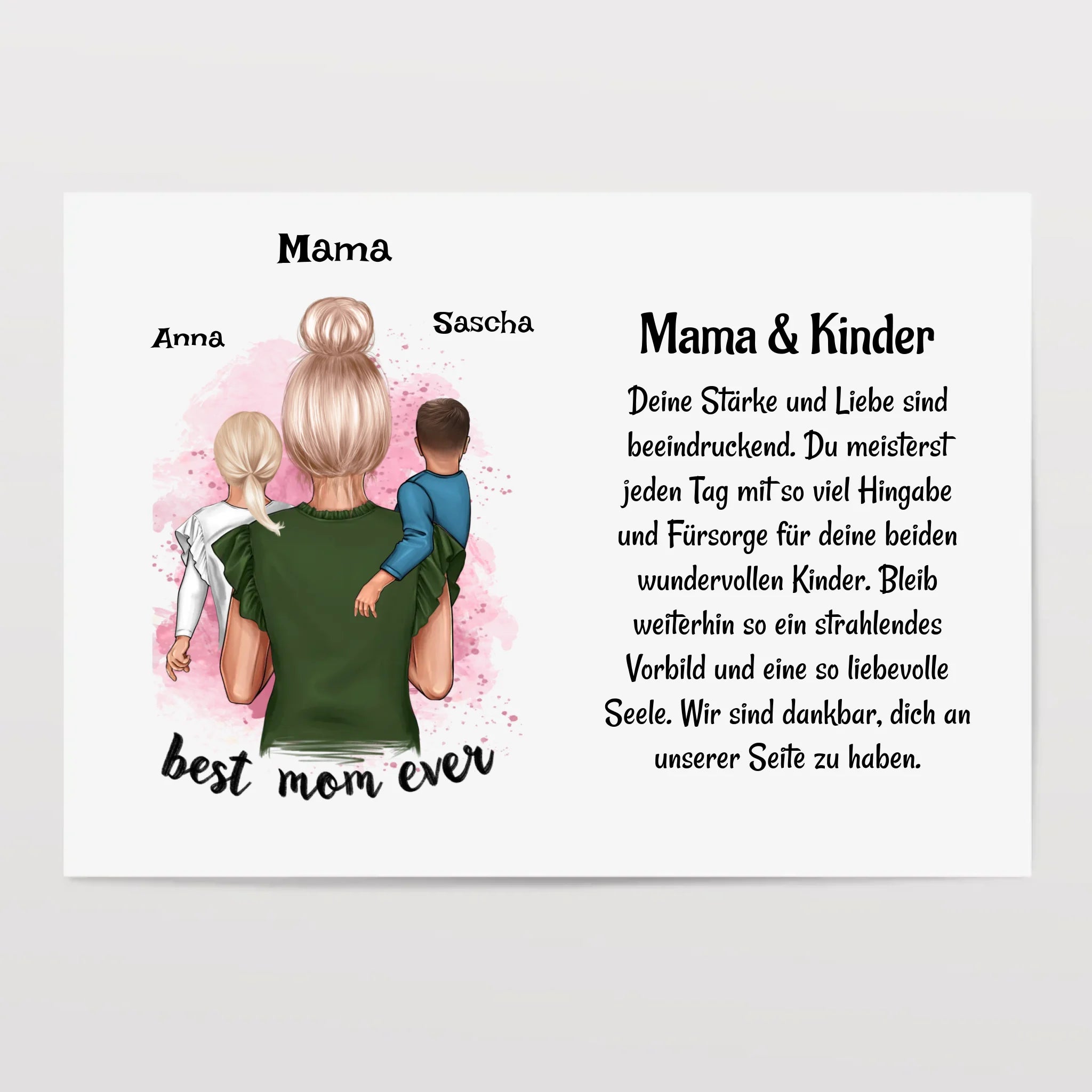 Mutter Kinder Poster Bild Karte Geschenk personalisiert - Cantty