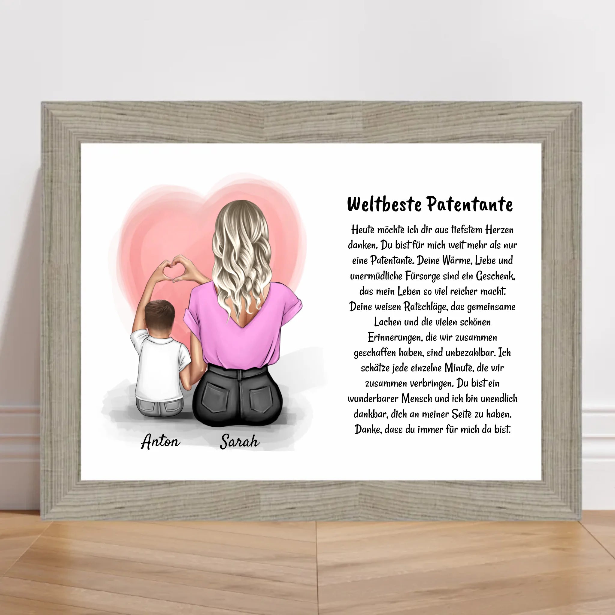 Patentante Kind Junge Poster Bild Karte Geschenk personalisiert - Cantty