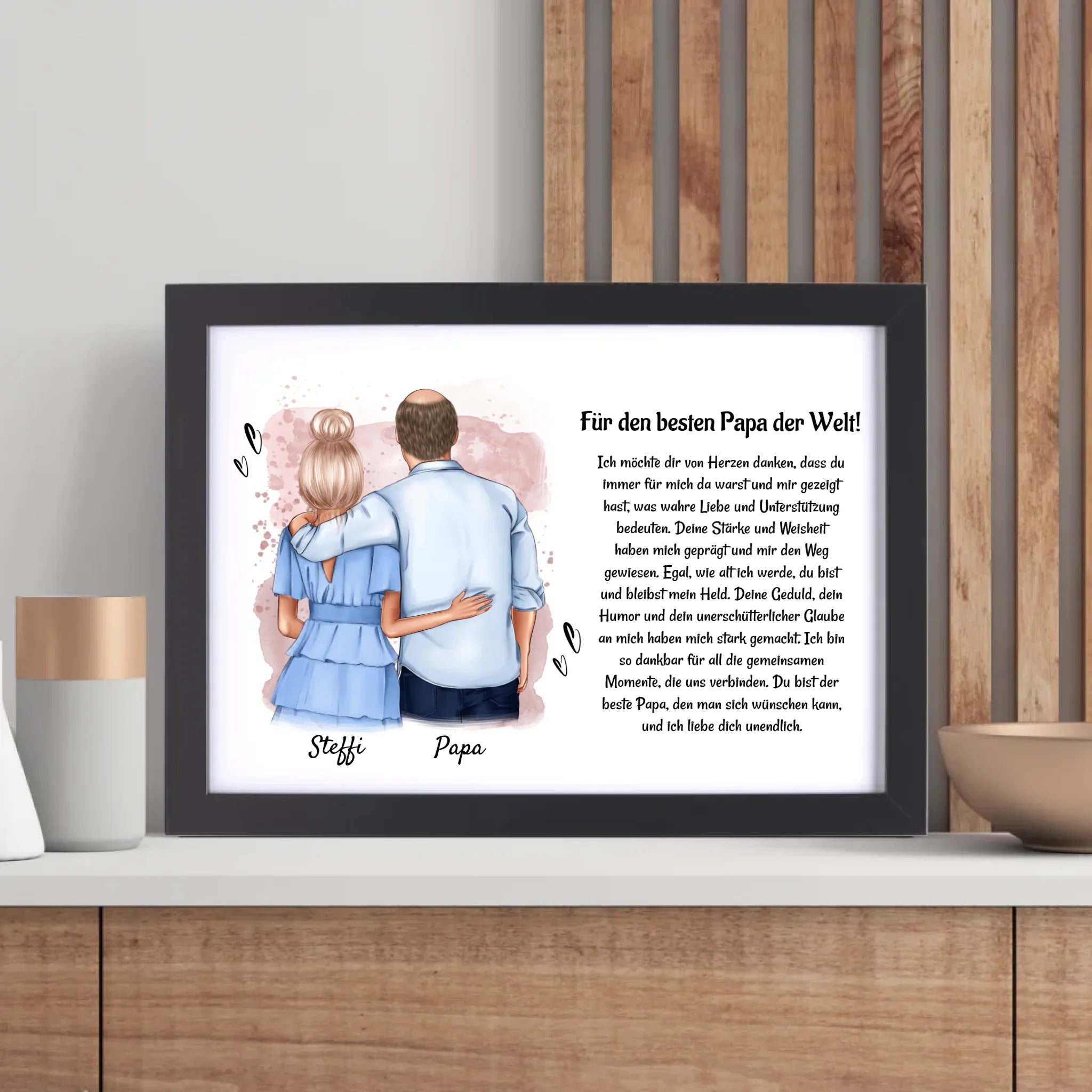 Vater Tochter Bild Poster Karte Geschenk personalisiert - Cantty