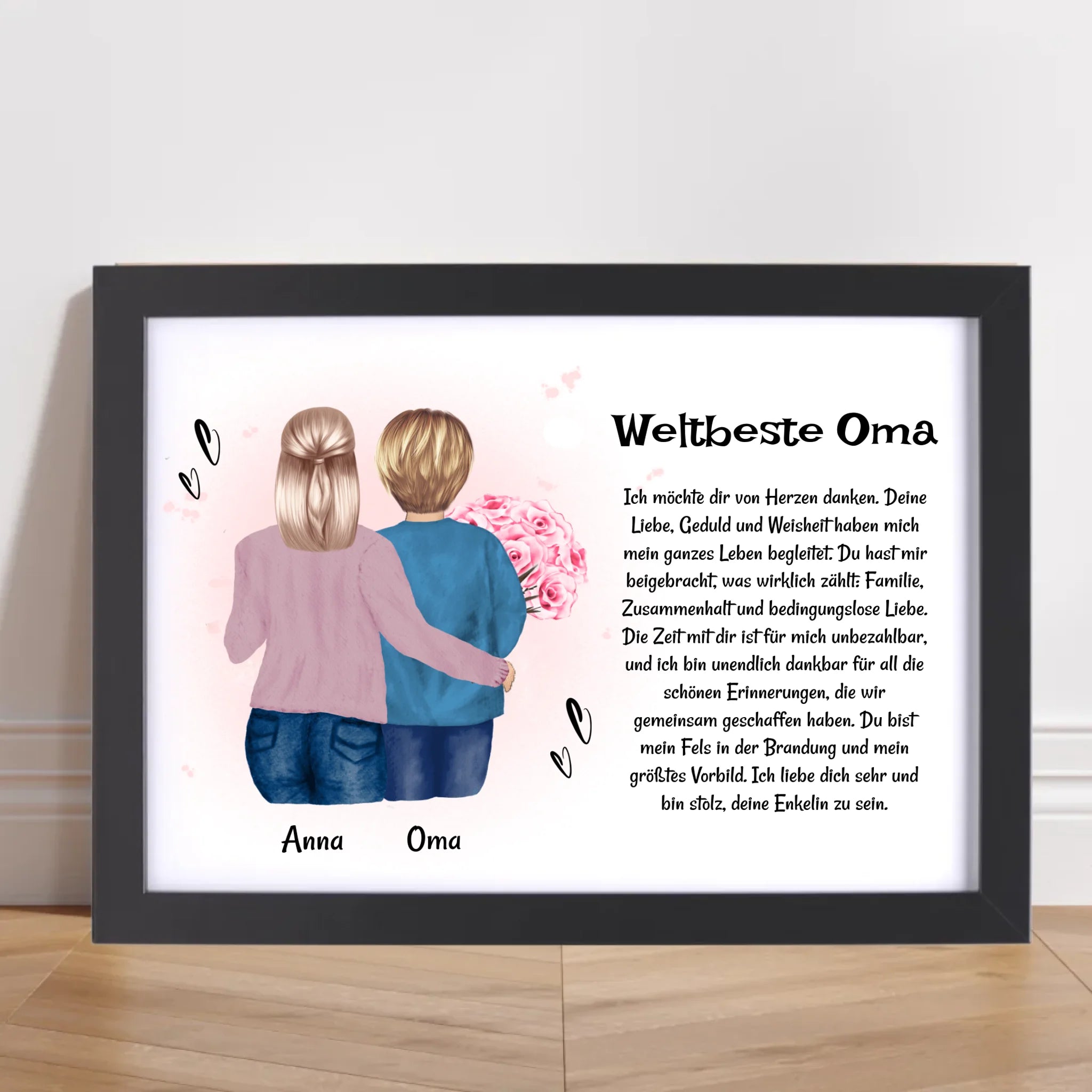 Oma Enkeltochter Poster Bild Karte Geschenk personalisiert - Cantty