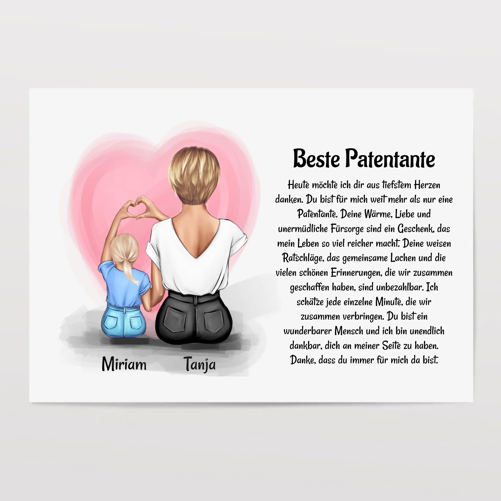 Patentante Patenkind Mädchen Poster Bild Karte Geschenk - Cantty