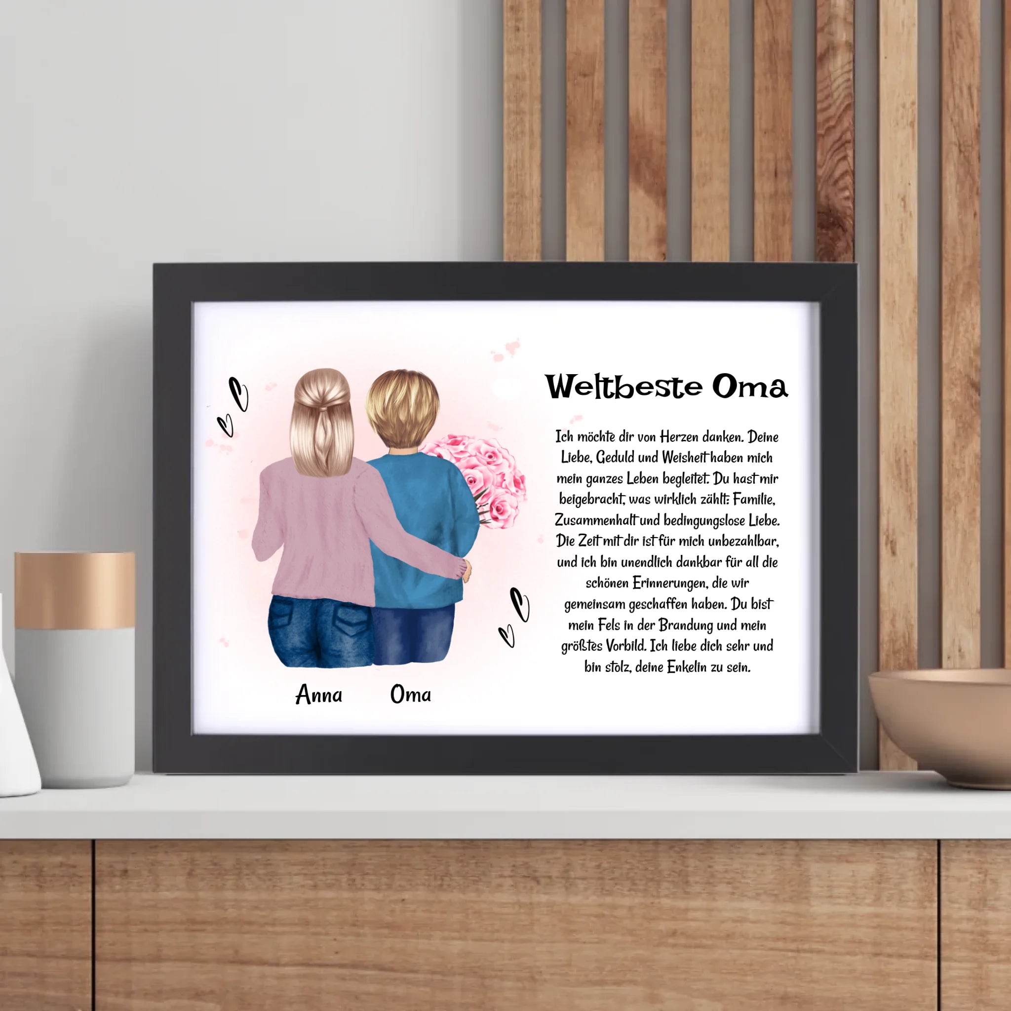 Oma Enkeltochter Poster Bild Karte Geschenk personalisiert - Cantty
