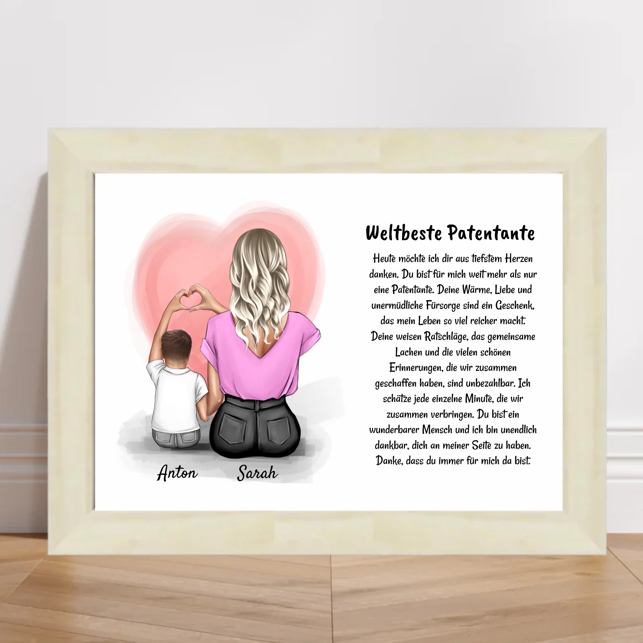 Patentante Kind Junge Poster Bild Karte Geschenk personalisiert - Cantty