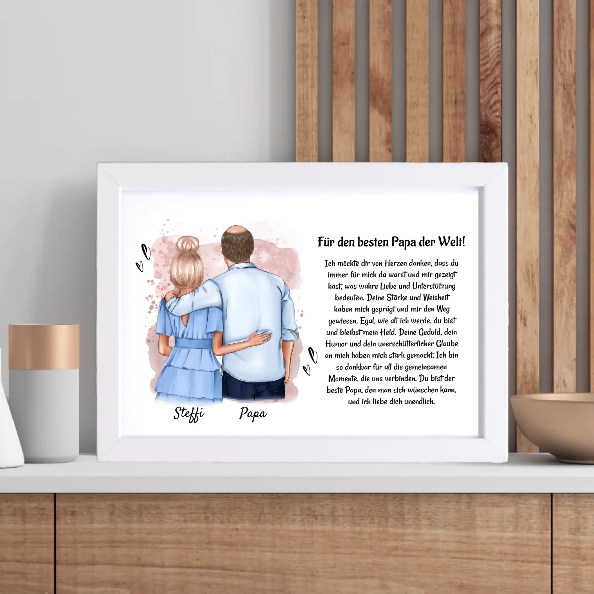 Vater Tochter Bild Poster Karte Geschenk personalisiert - Cantty