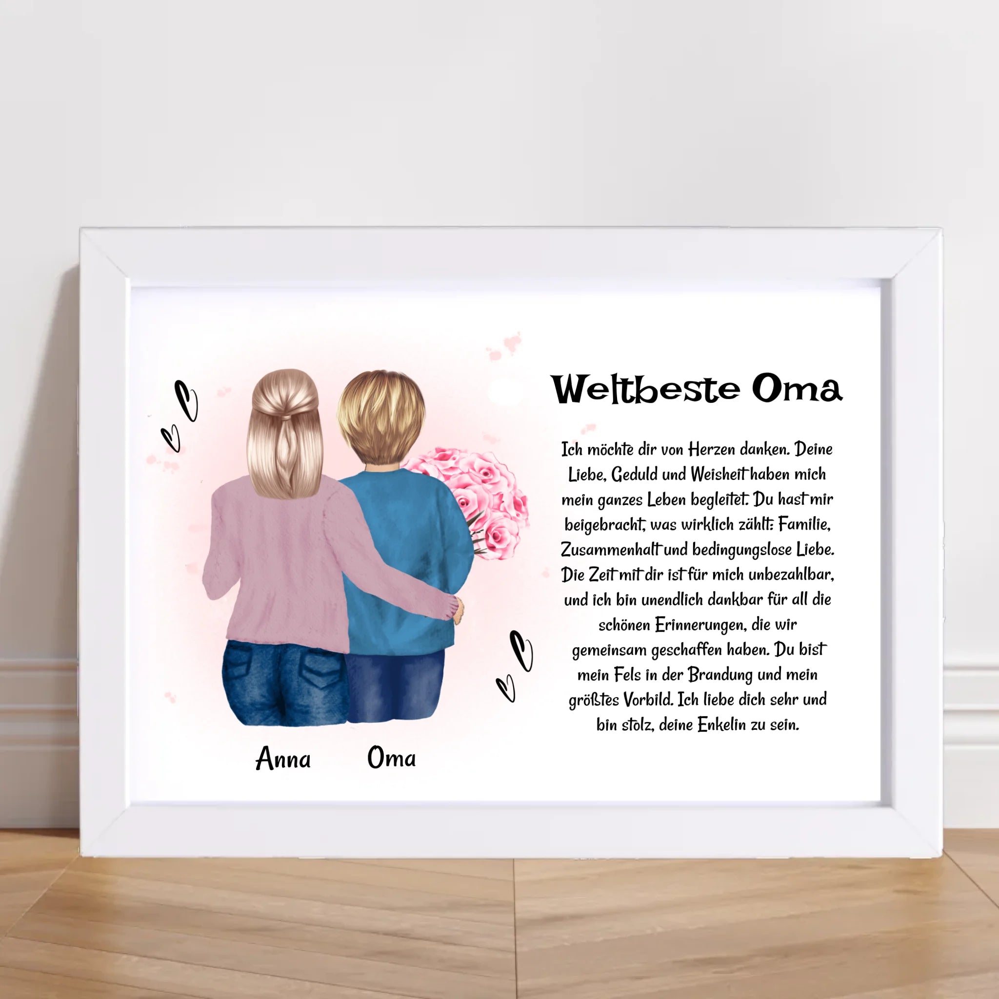 Oma Enkeltochter Poster Bild Karte Geschenk personalisiert - Cantty