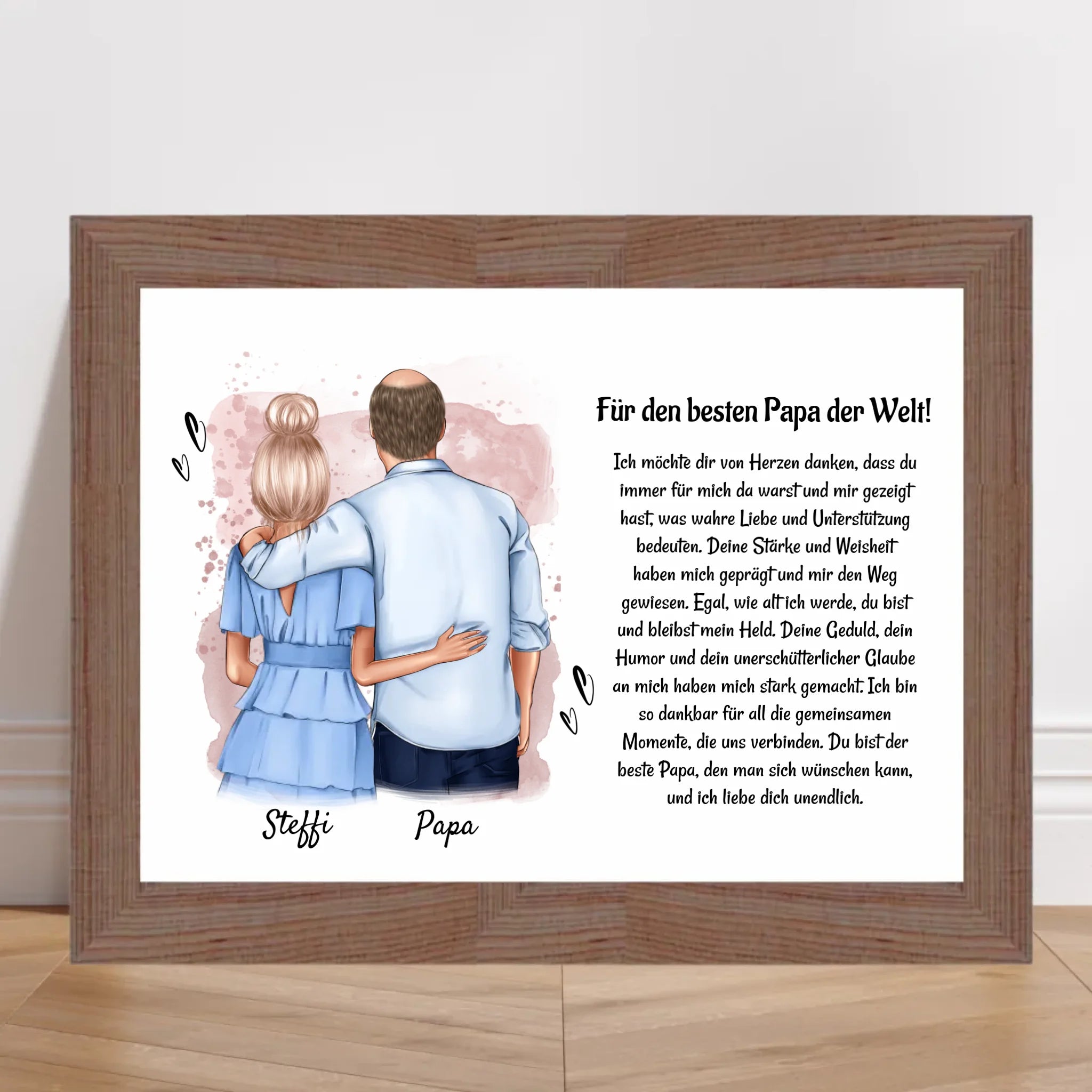 Vater Tochter Bild Poster Karte Geschenk personalisiert - Cantty