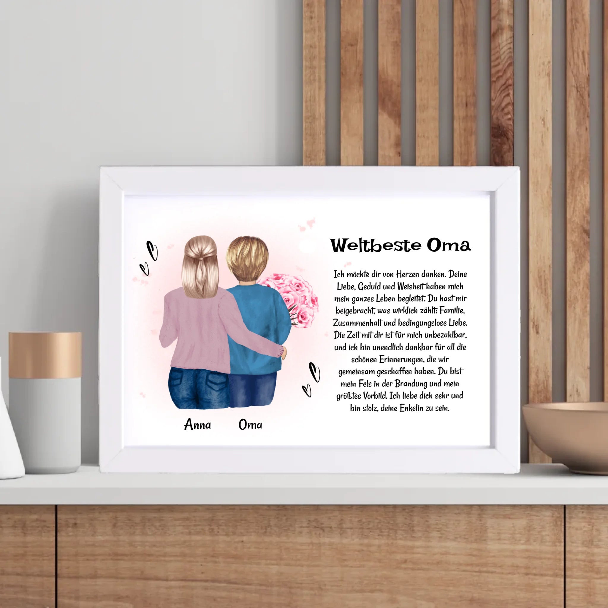 Oma Enkeltochter Poster Bild Karte Geschenk personalisiert - Cantty