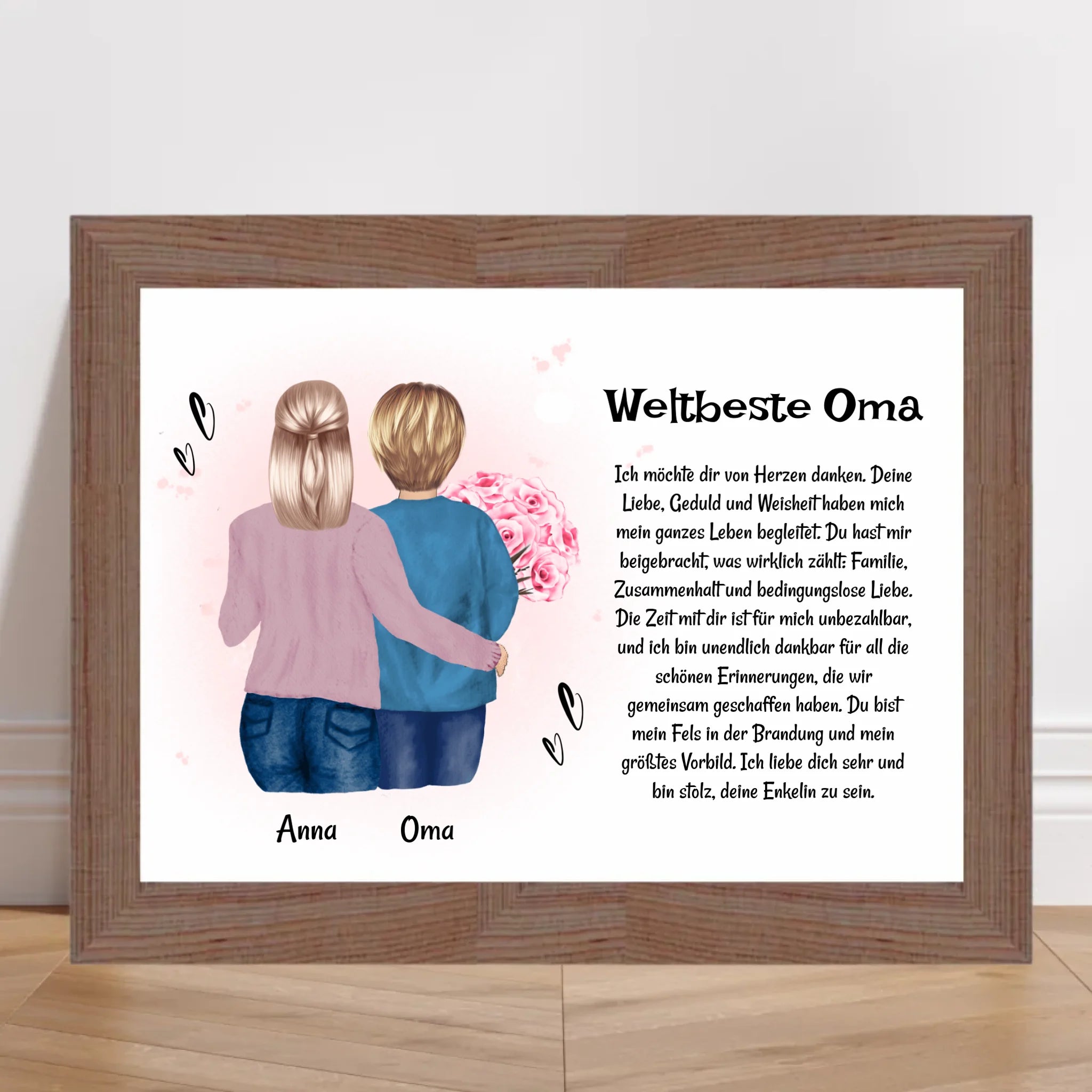Oma Enkeltochter Poster Bild Karte Geschenk personalisiert - Cantty