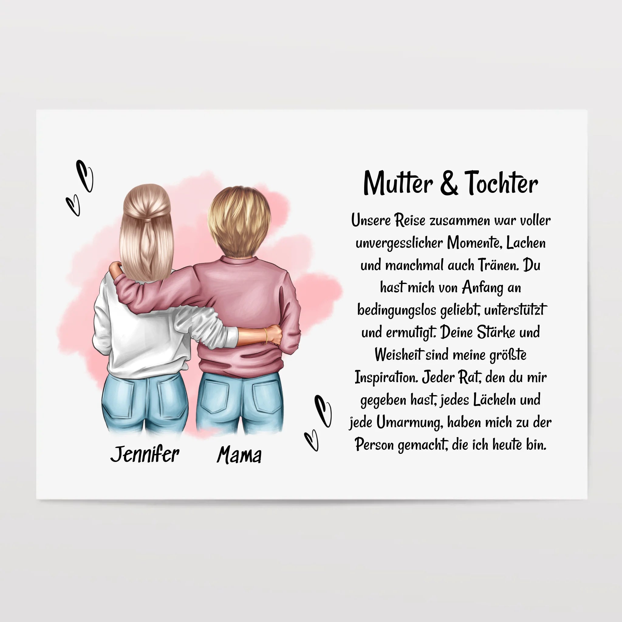 Mutter Tochter Poster Bild Karte Geschenk personalisiert - Cantty