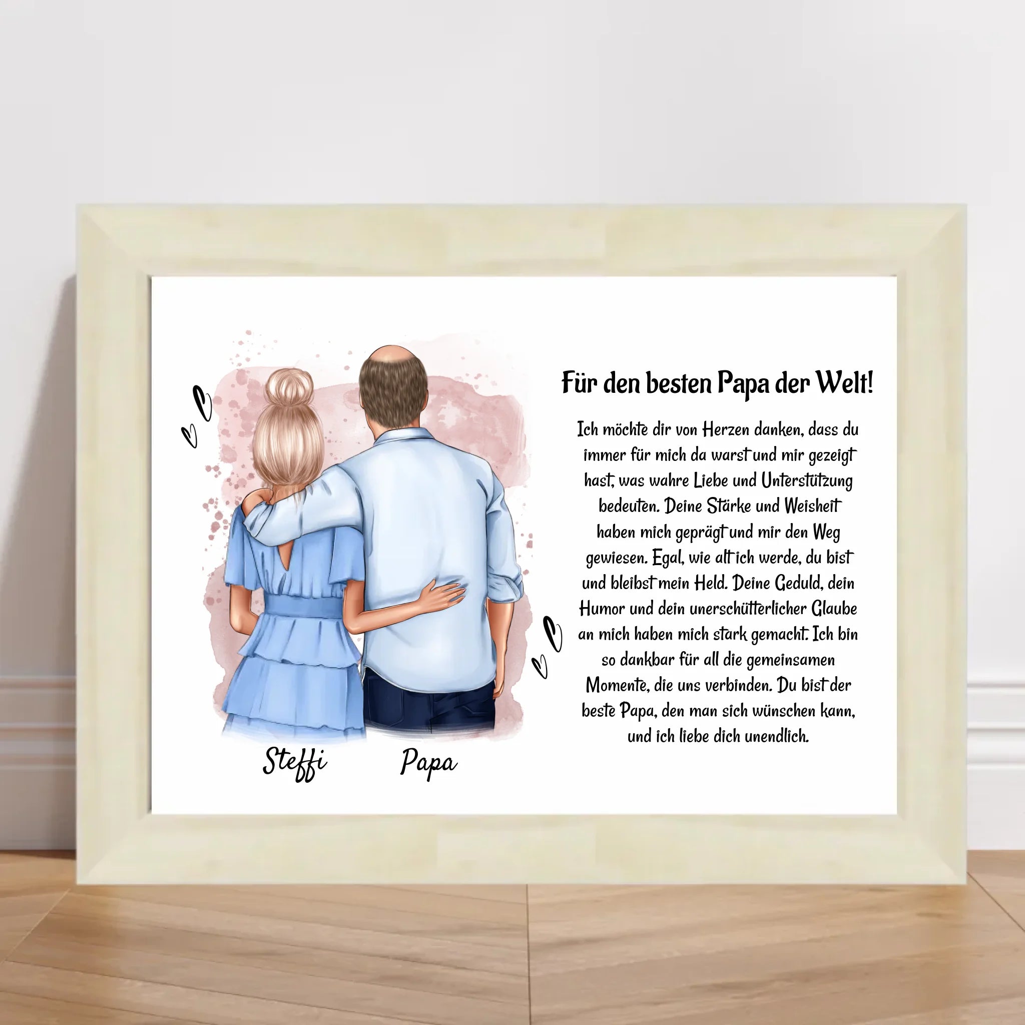 Vater Tochter Bild Poster Karte Geschenk personalisiert - Cantty