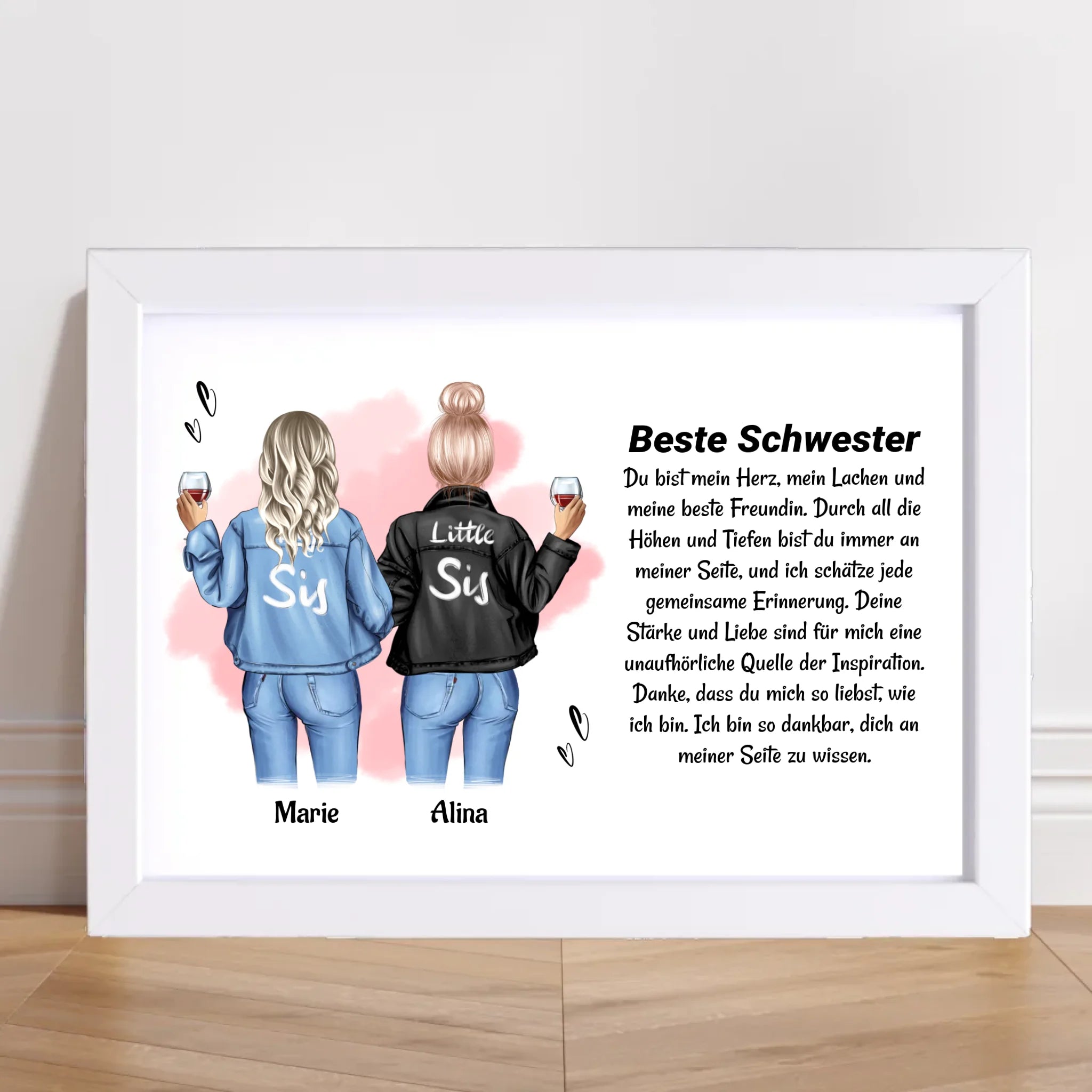 Schwester Poster Bild Karte Geschenk personalisiert - Cantty