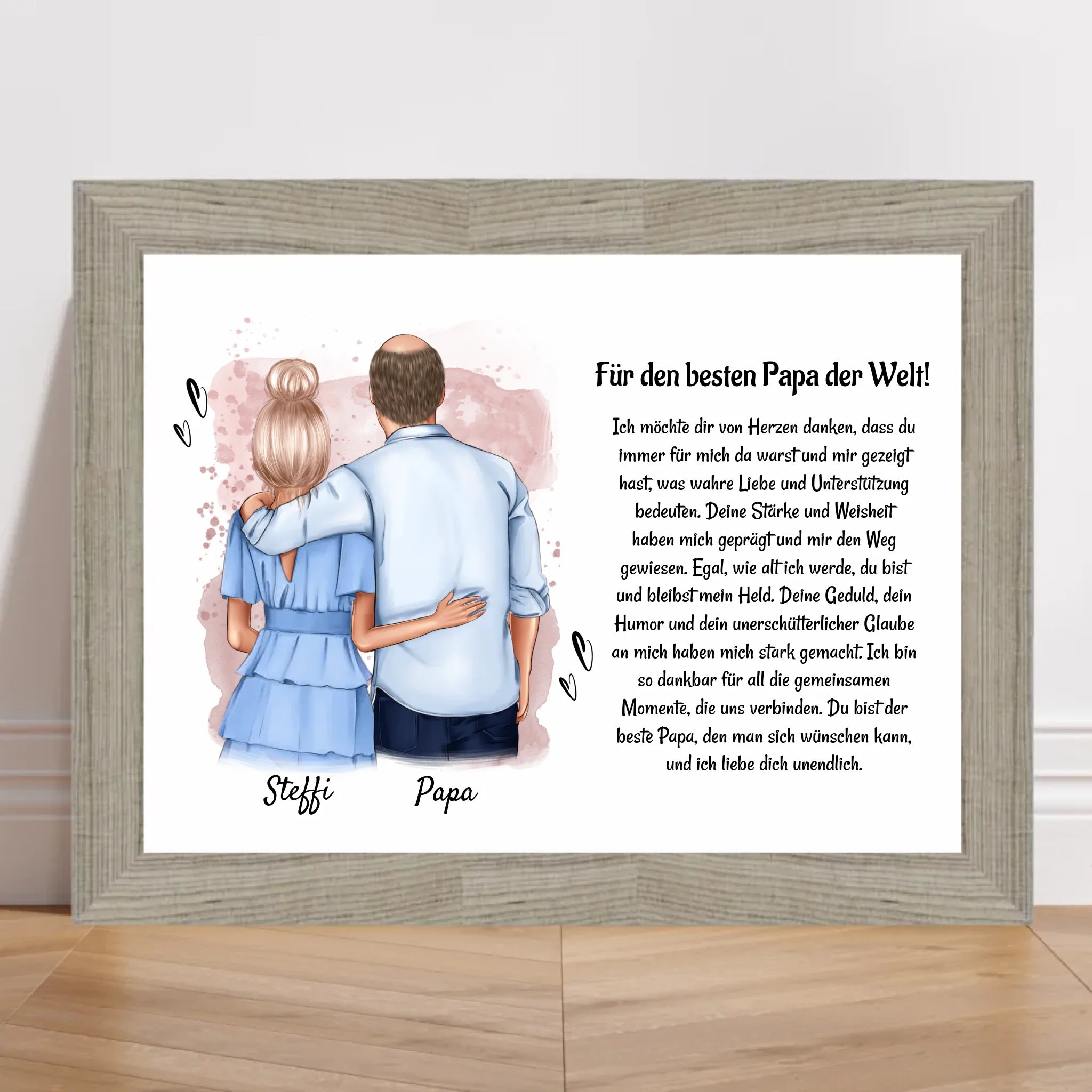 Vater Tochter Bild Poster Karte Geschenk personalisiert - Cantty