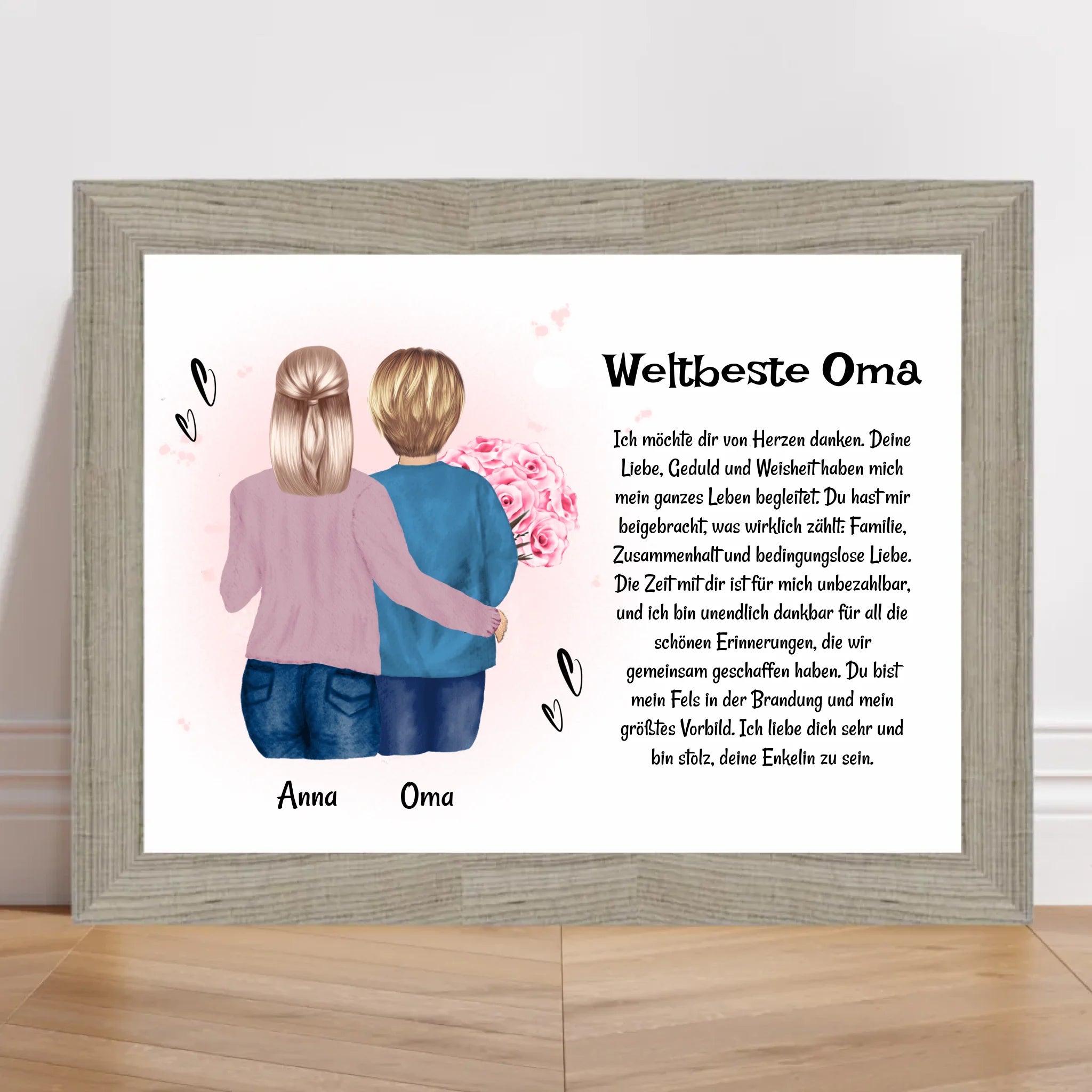 Oma Enkeltochter Poster Bild Karte Geschenk personalisiert - Cantty