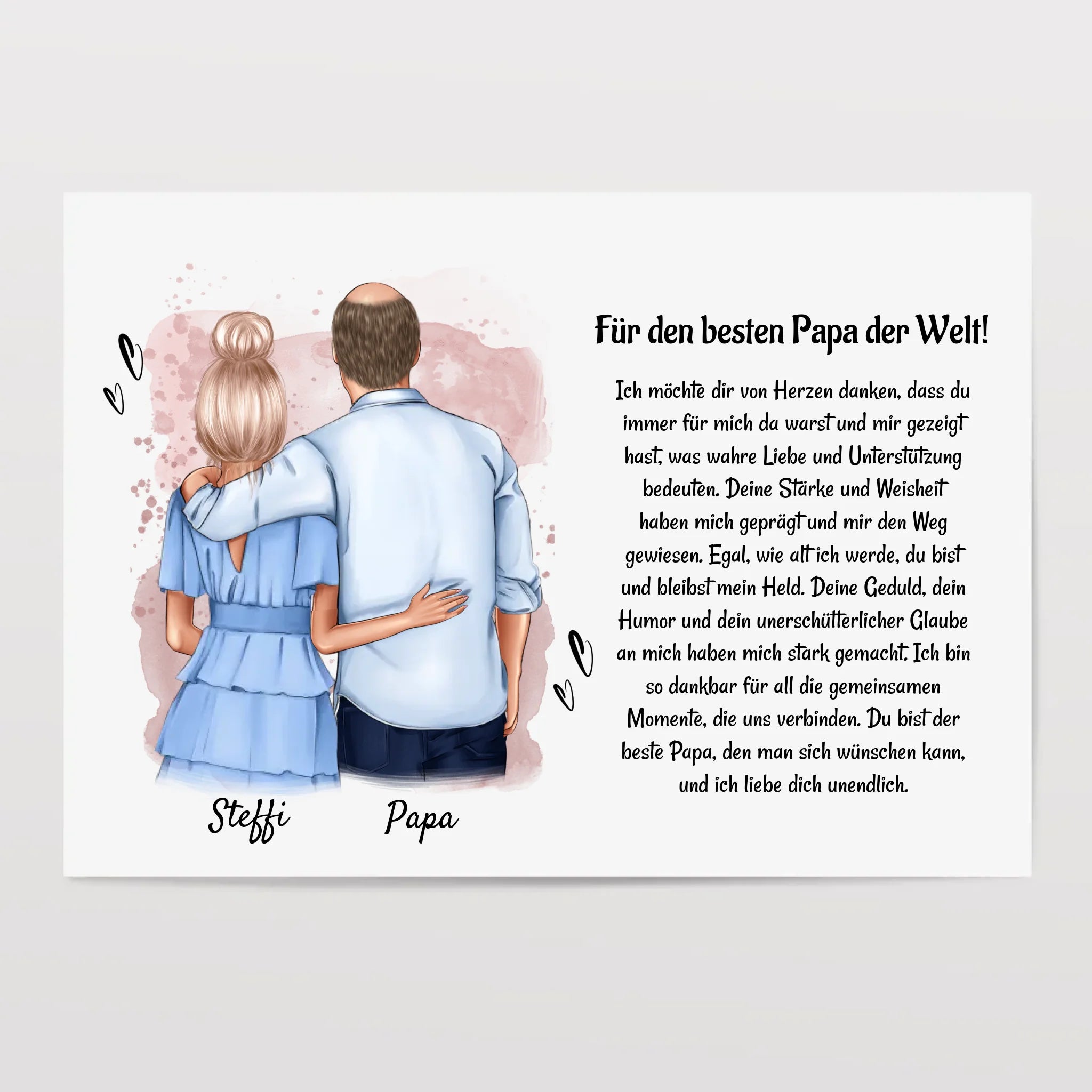 Vater Tochter Bild Poster Karte Geschenk personalisiert - Cantty
