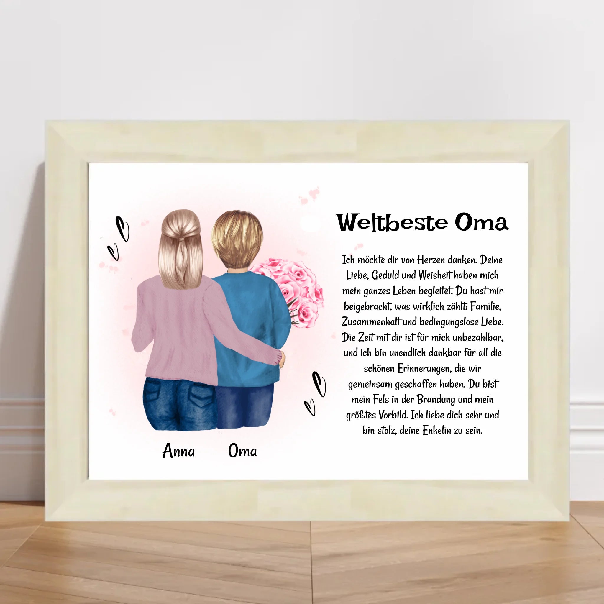Oma Enkeltochter Poster Bild Karte Geschenk personalisiert - Cantty