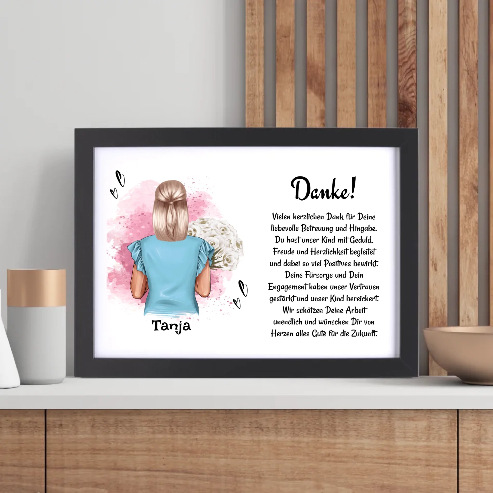 Erzieherin Danke zum Abschied Poster Bild Karte Geschenk personalisiert - Cantty