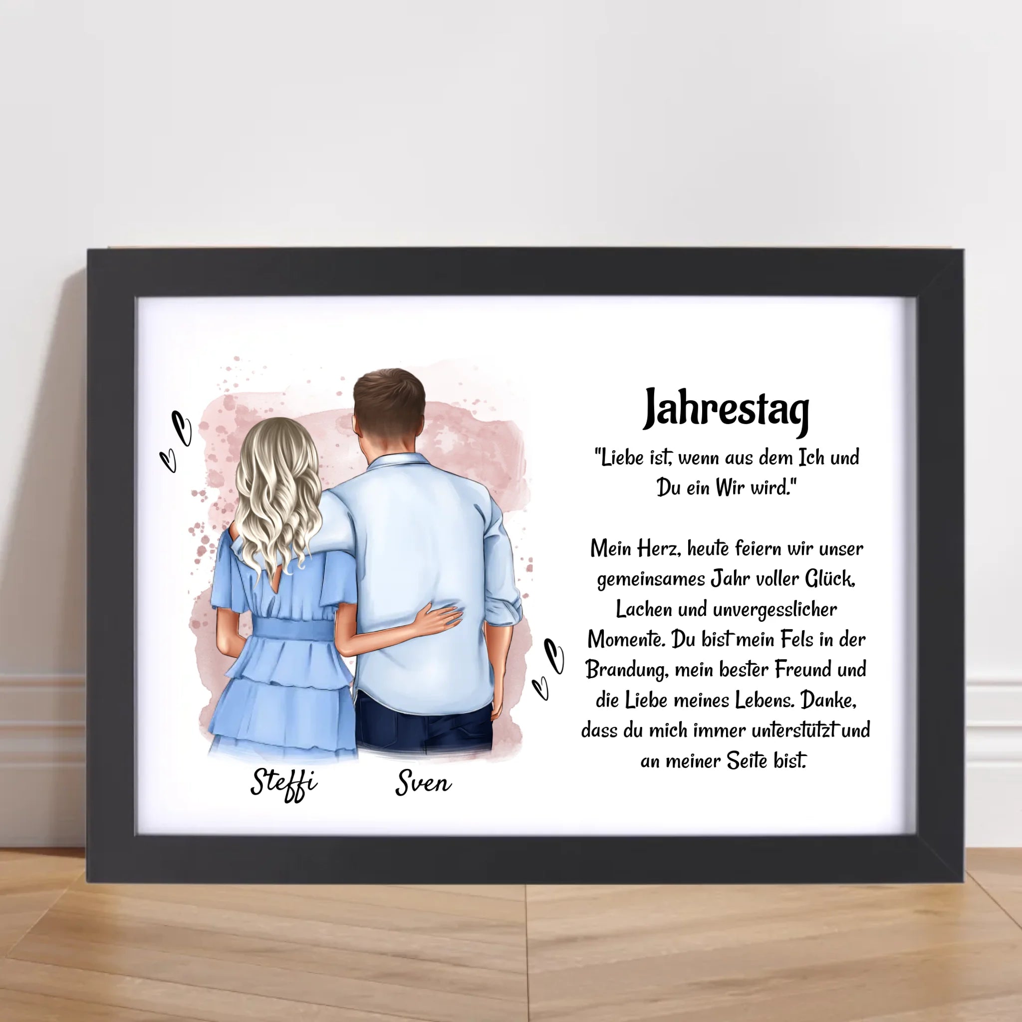 Jahrestag Paar Poster Bild Karte Mann und Frau Geschenk personalisiert - Cantty