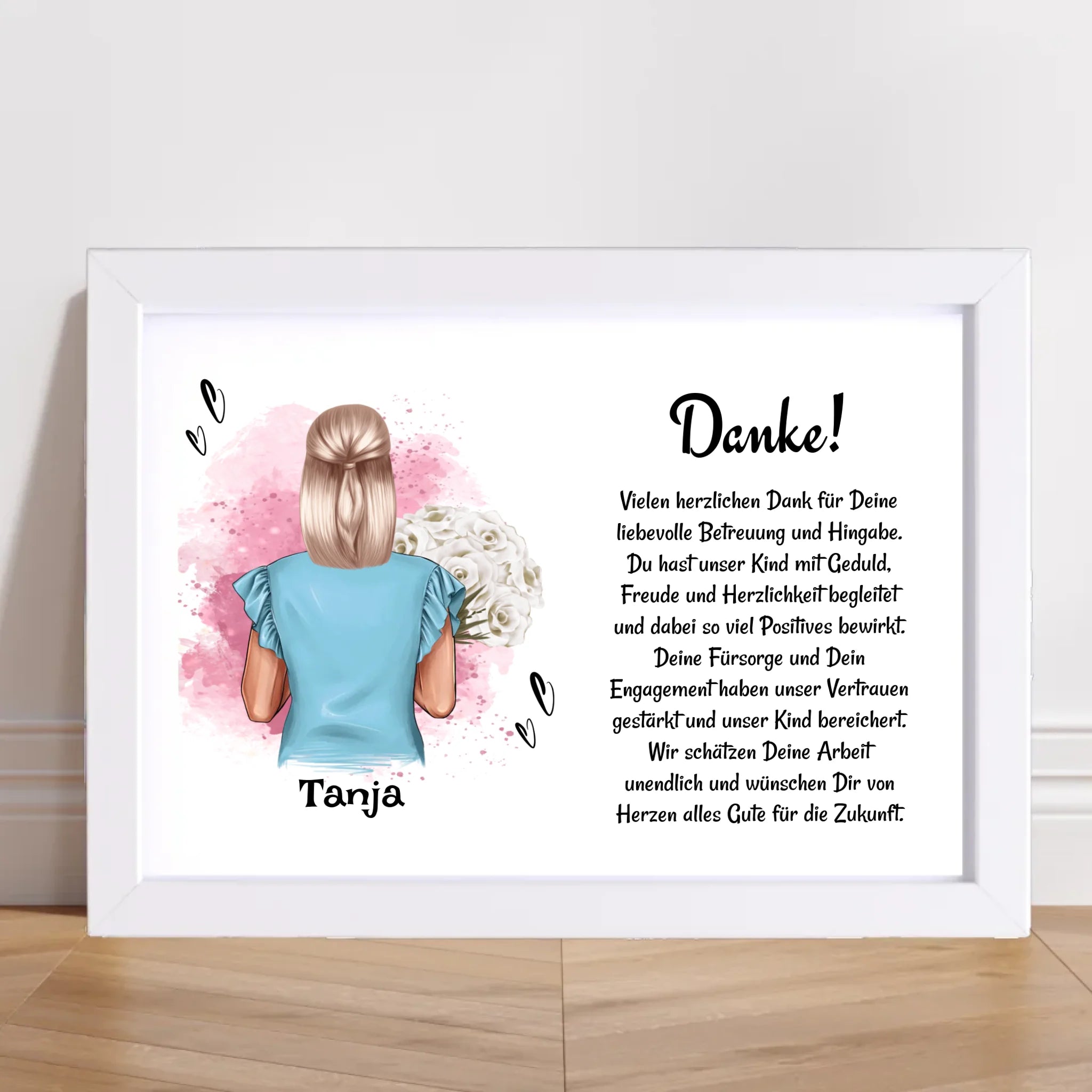 Erzieherin Danke zum Abschied Poster Bild Karte Geschenk personalisiert - Cantty