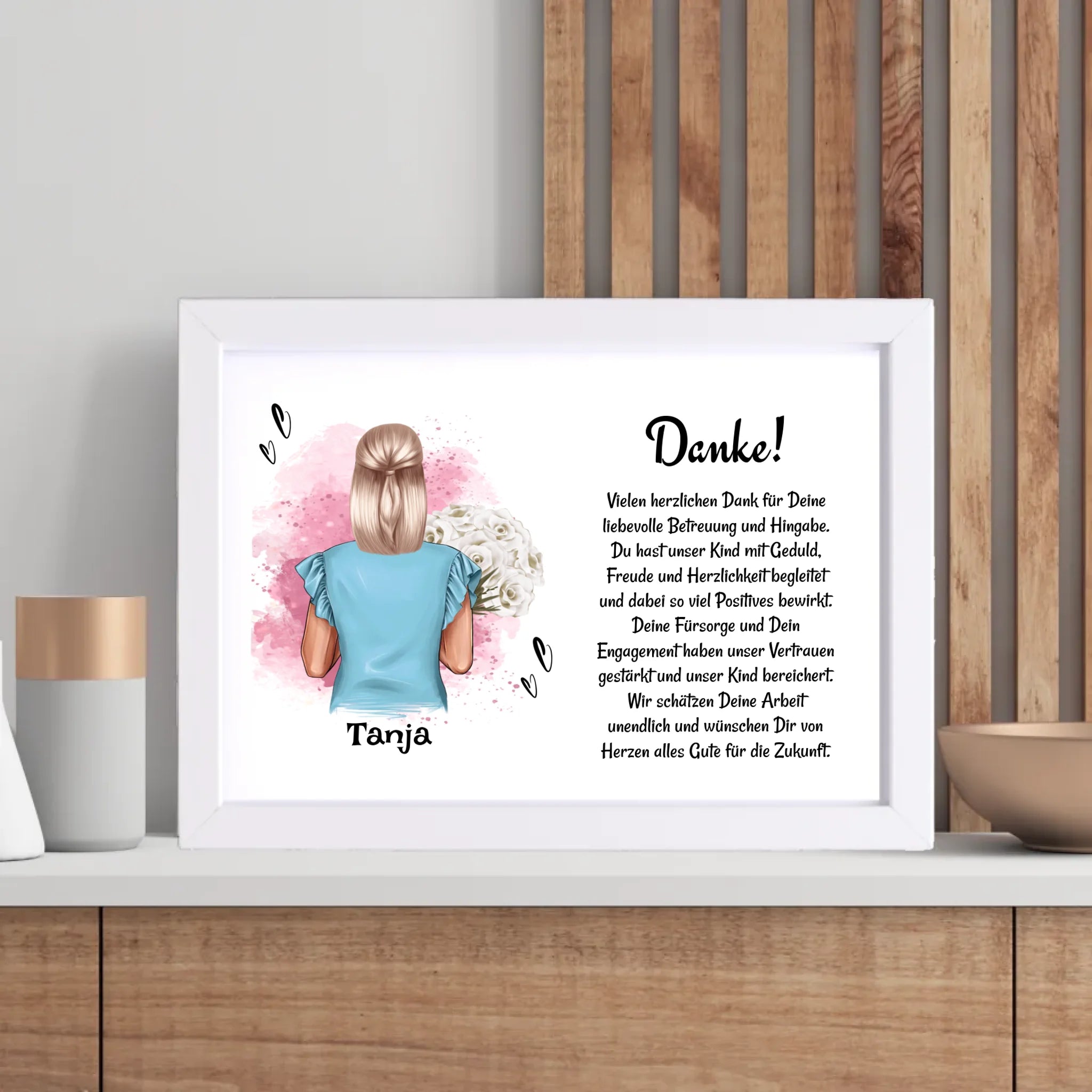 Erzieherin Danke zum Abschied Poster Bild Karte Geschenk personalisiert - Cantty