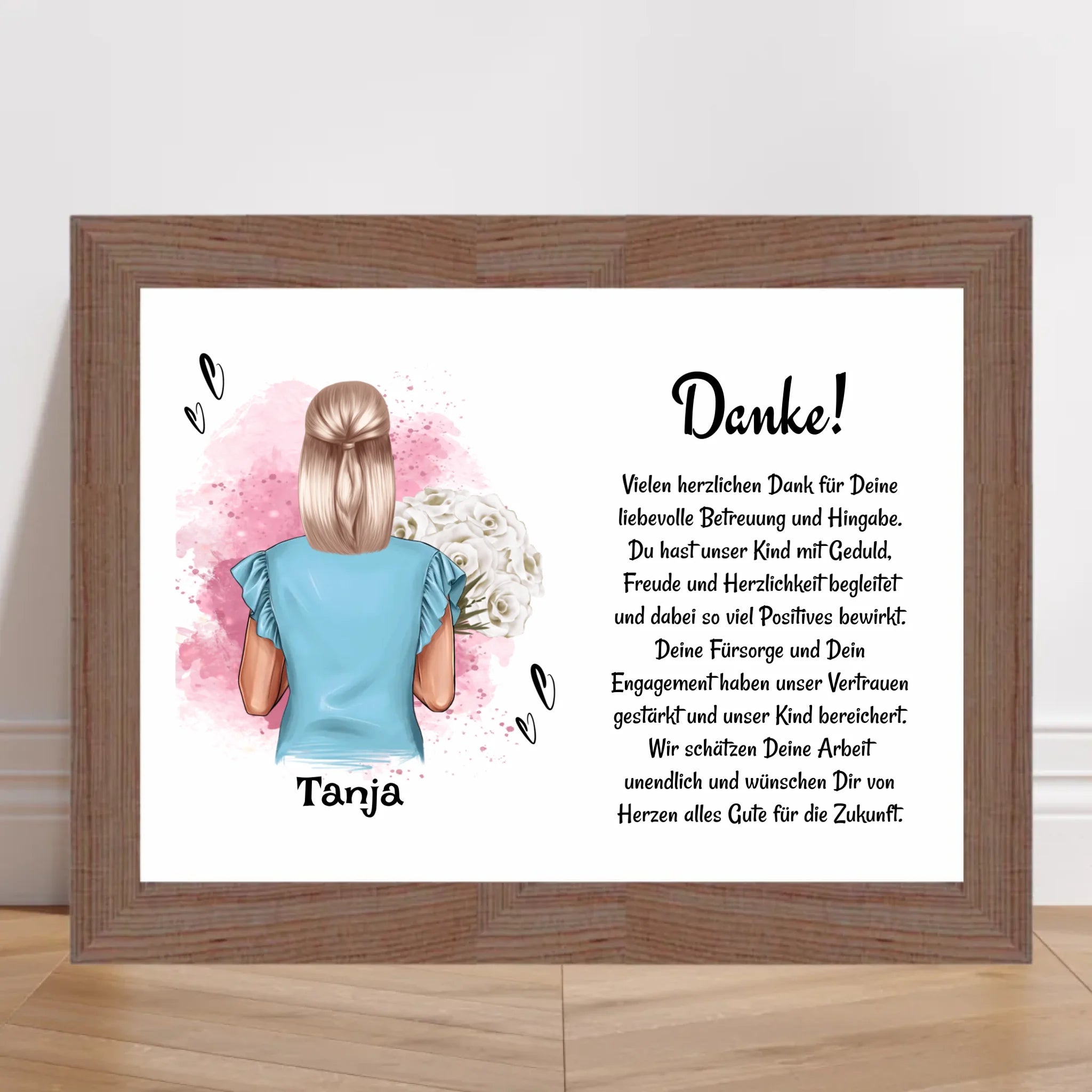 Erzieherin Danke zum Abschied Poster Bild Karte Geschenk personalisiert - Cantty