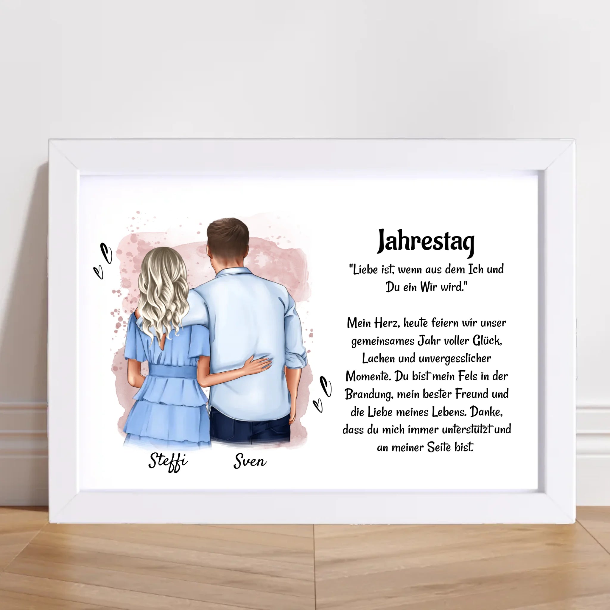 Jahrestag Paar Poster Bild Karte Mann und Frau Geschenk personalisiert - Cantty