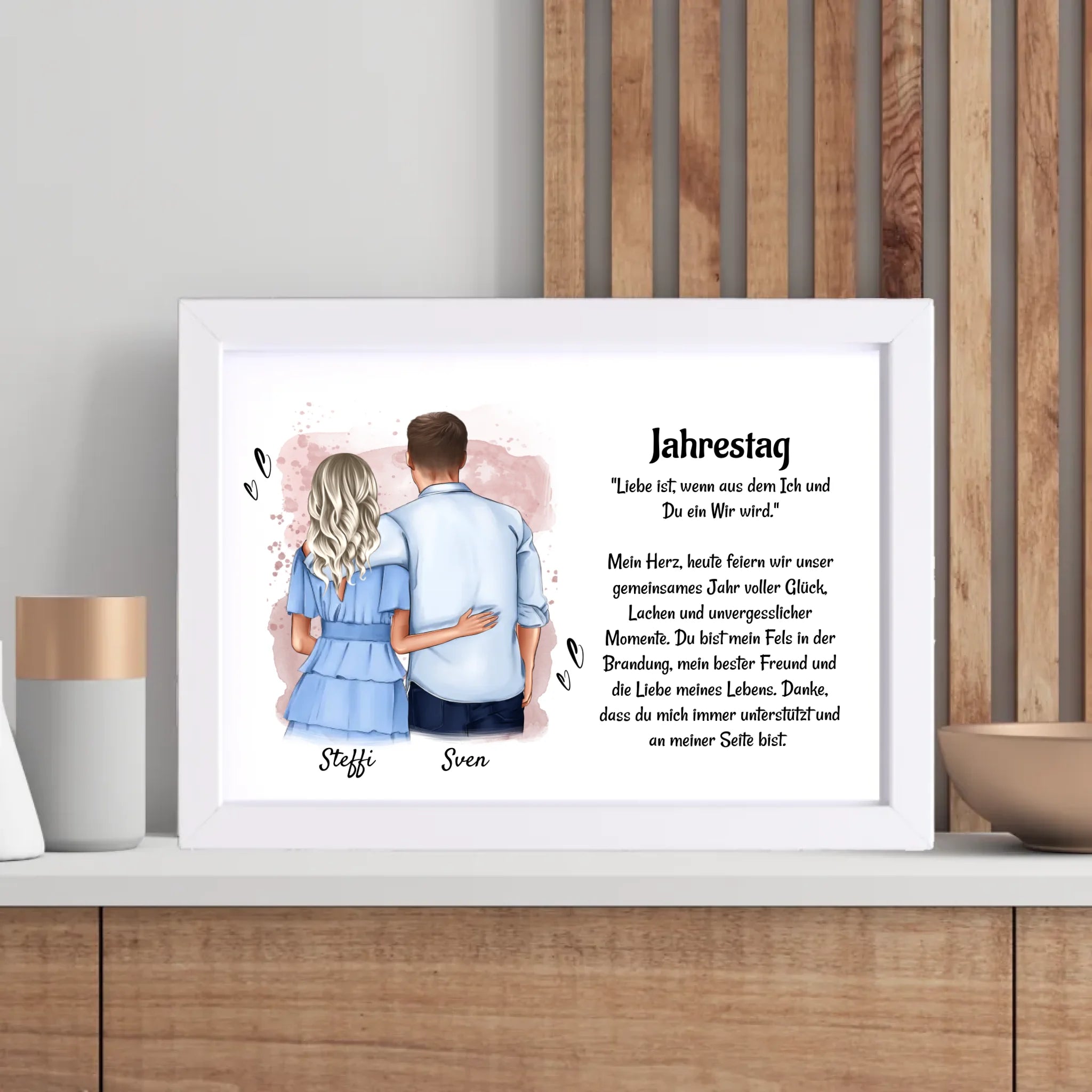 Jahrestag Paar Poster Bild Karte Mann und Frau Geschenk personalisiert - Cantty
