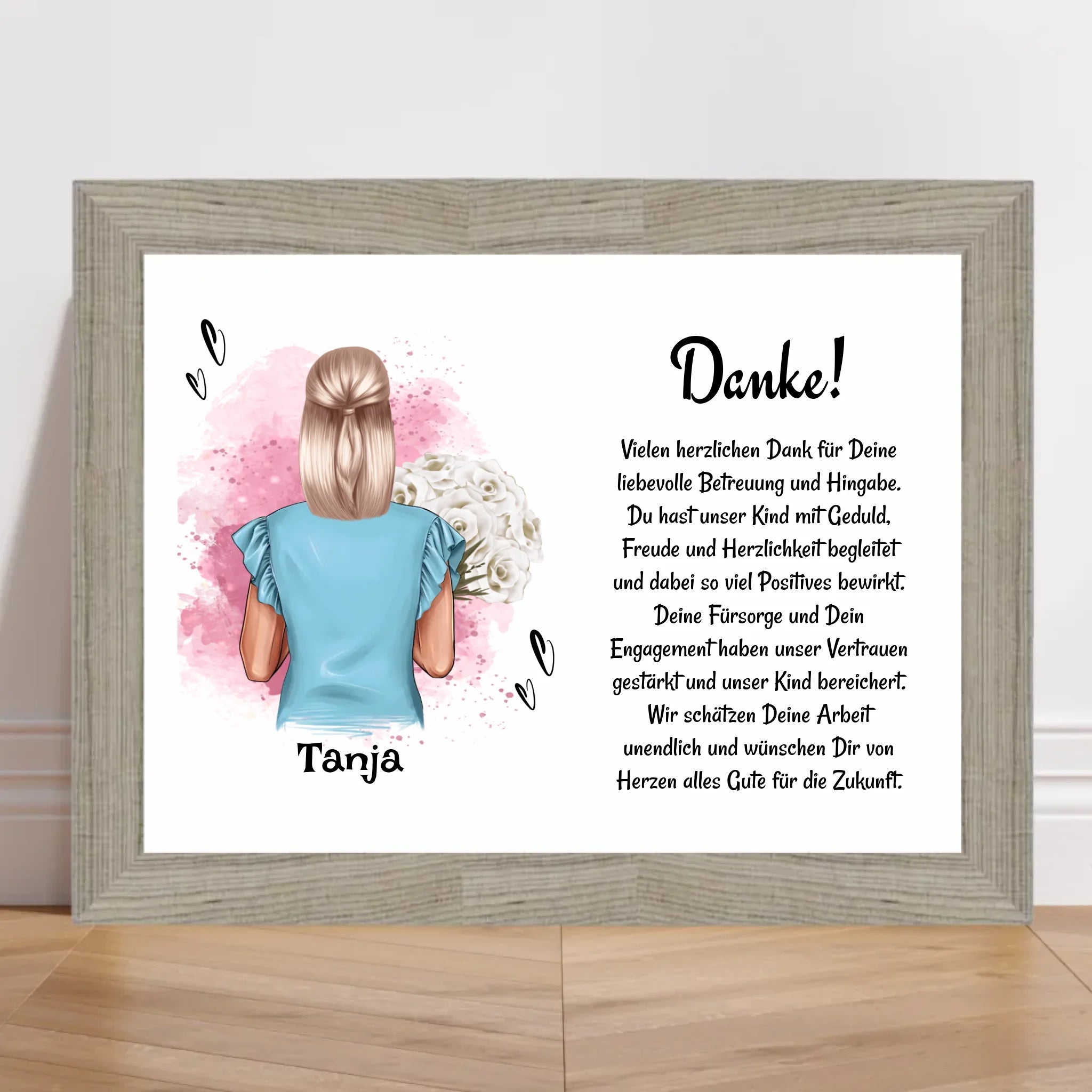 Erzieherin Danke zum Abschied Poster Bild Karte Geschenk personalisiert - Cantty