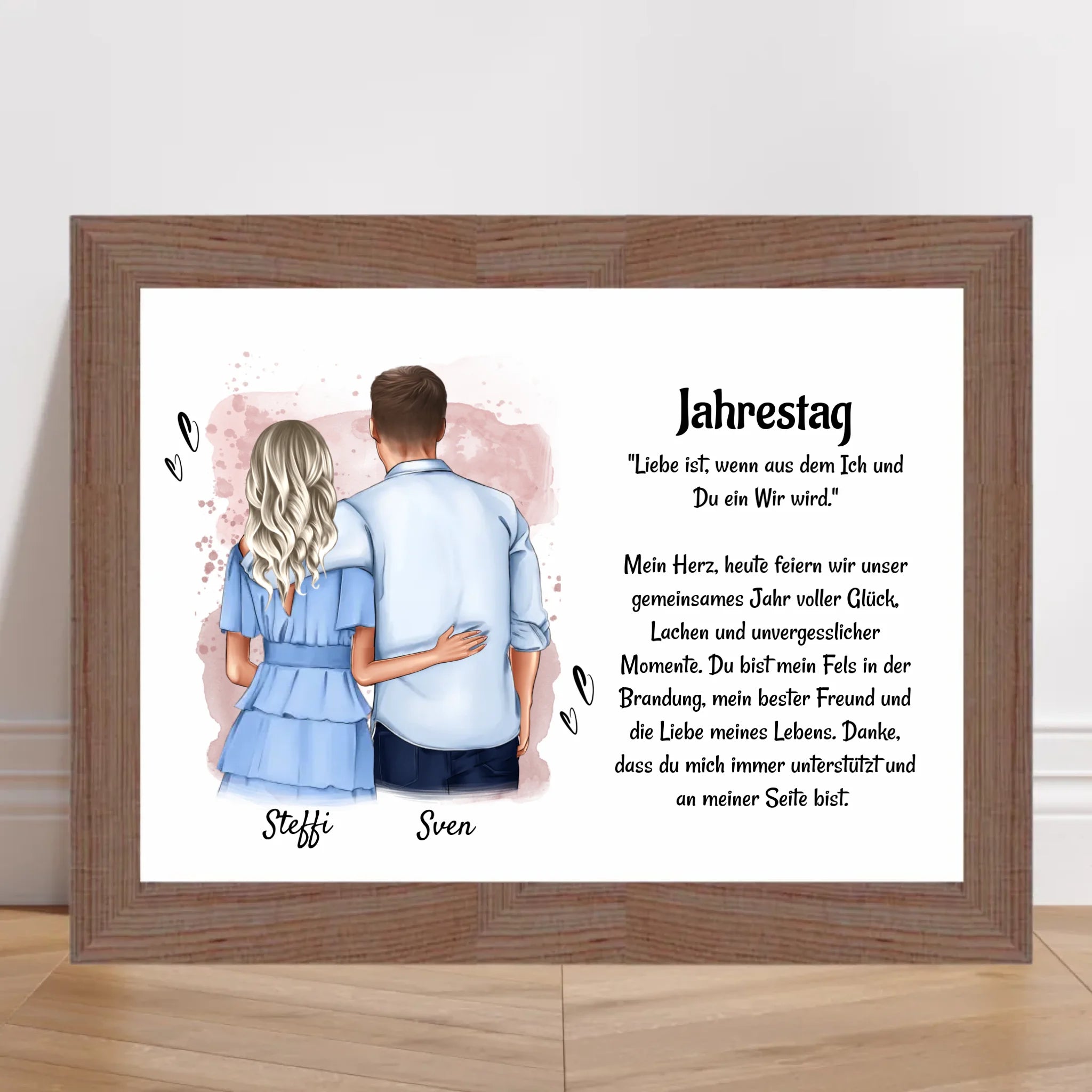 Jahrestag Paar Poster Bild Karte Mann und Frau Geschenk personalisiert - Cantty