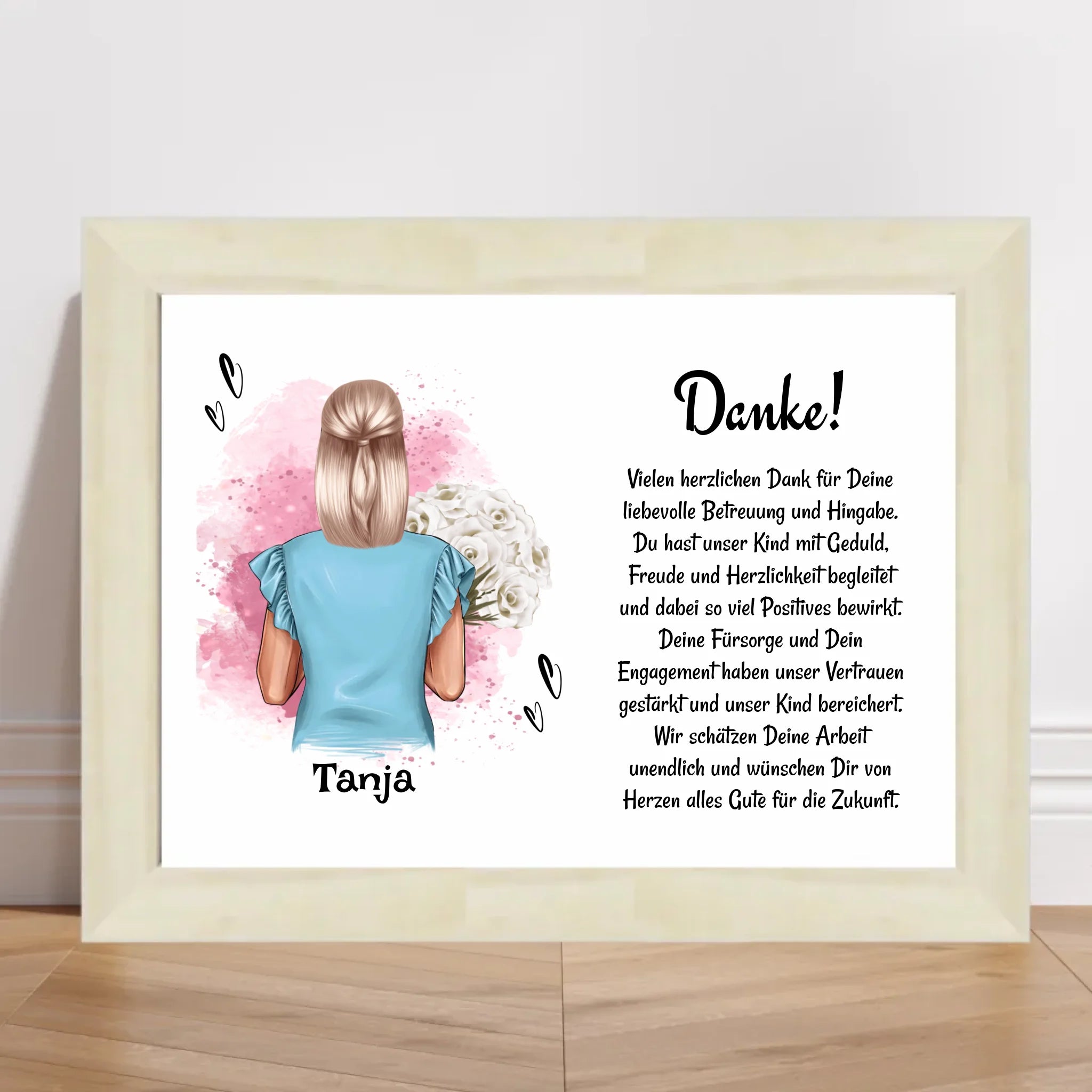 Erzieherin Danke zum Abschied Poster Bild Karte Geschenk personalisiert - Cantty